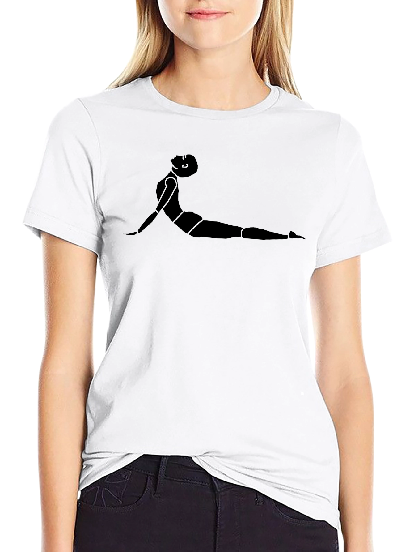 Yoga Pose Graphic Black T-Shirt