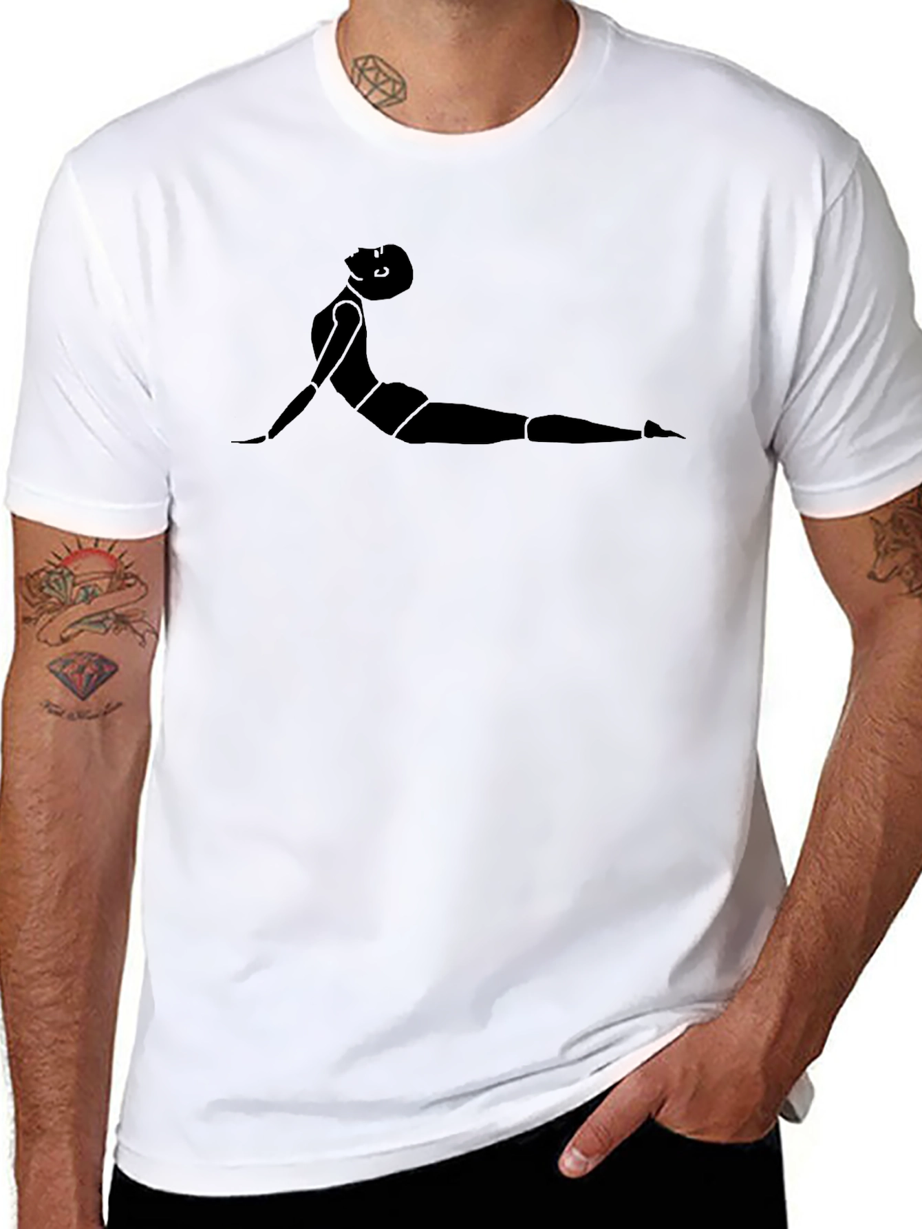 Yoga Pose Graphic Black T-Shirt
