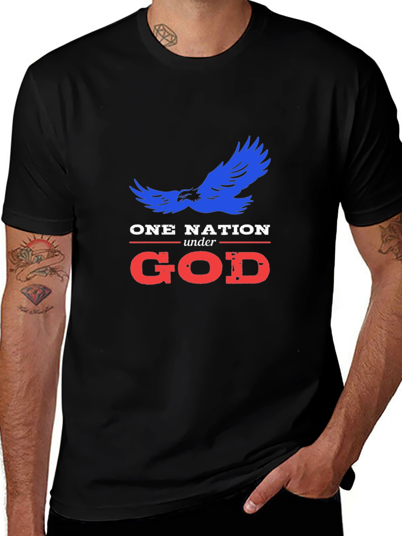 One Nation Under God T-Shirt Patriotic USA Eagle