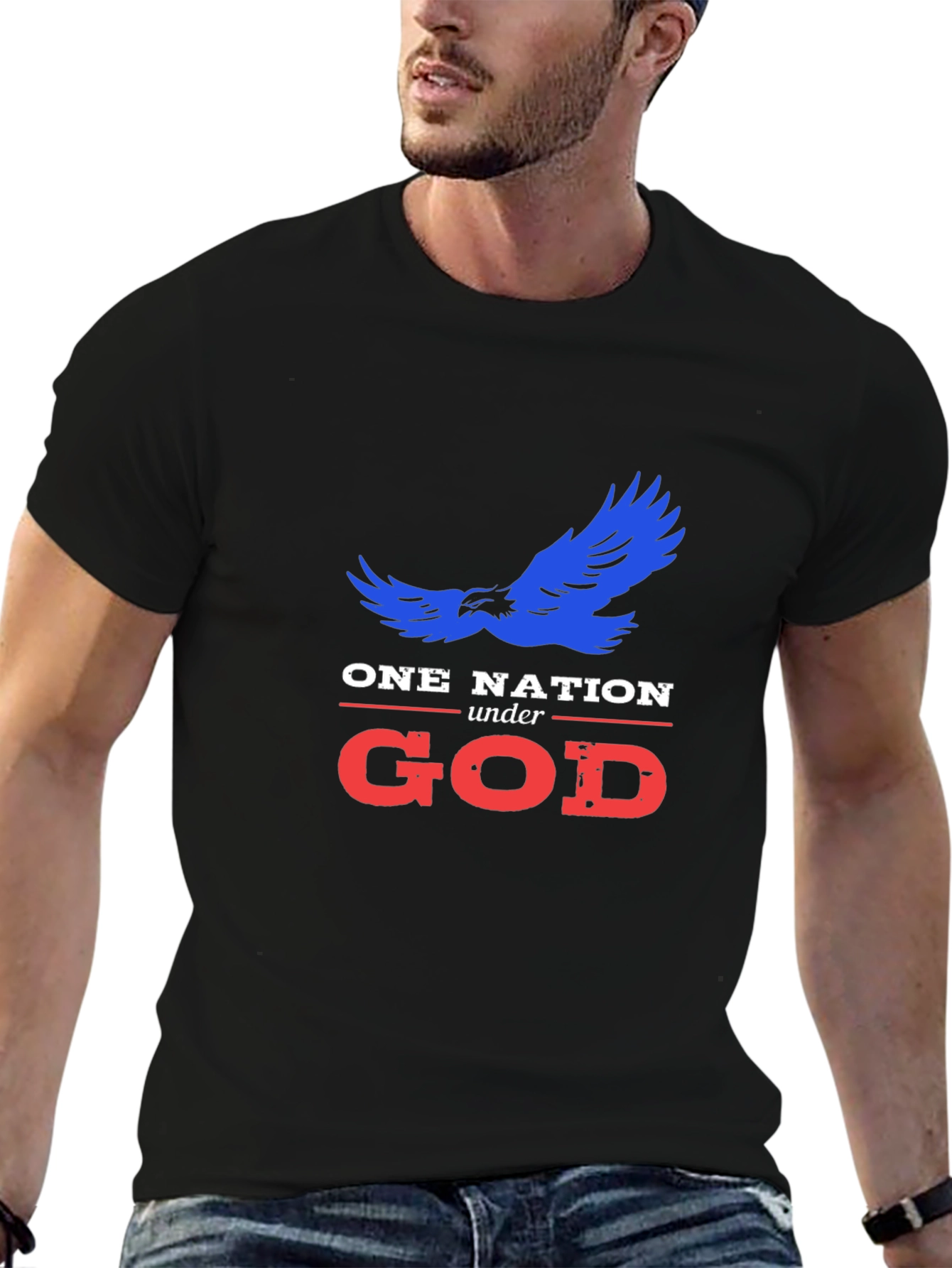 One Nation Under God T-Shirt Patriotic USA Eagle