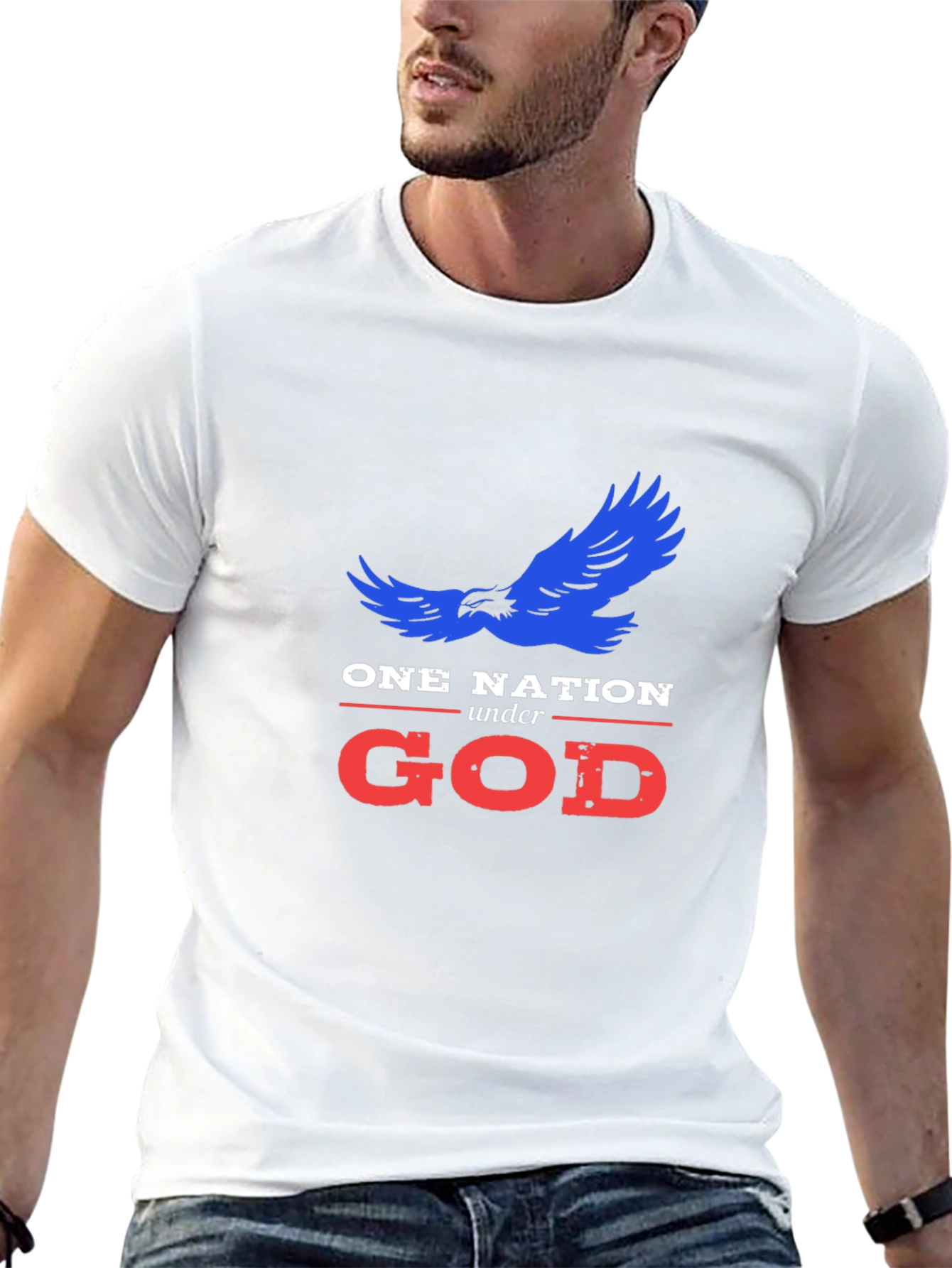 One Nation Under God T-Shirt Patriotic USA Eagle