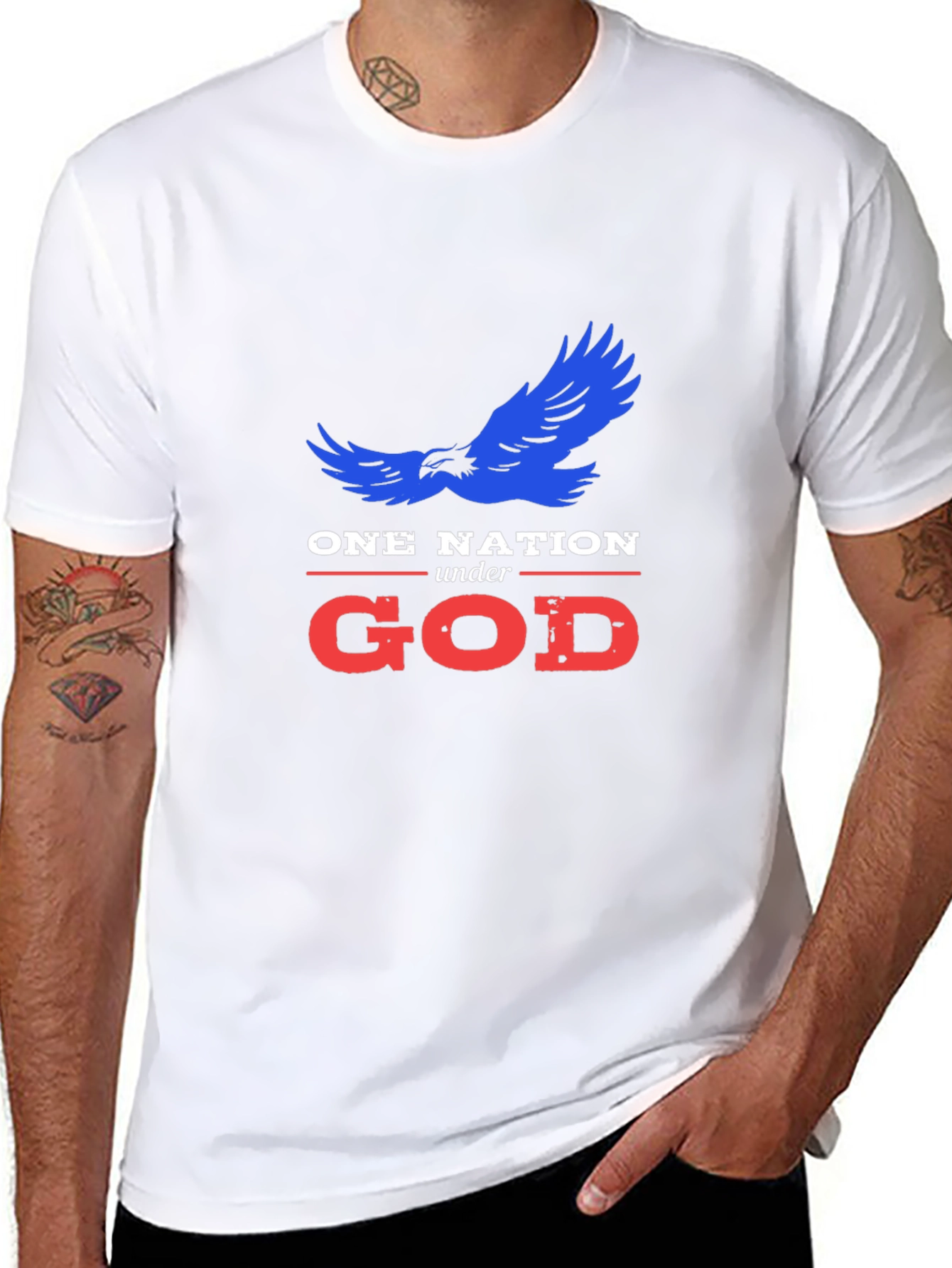 One Nation Under God T-Shirt Patriotic USA Eagle