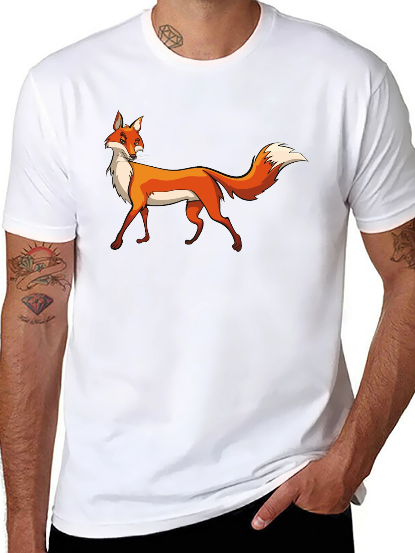 Fox Graphic Black T-Shirt Premium Cotton Tee