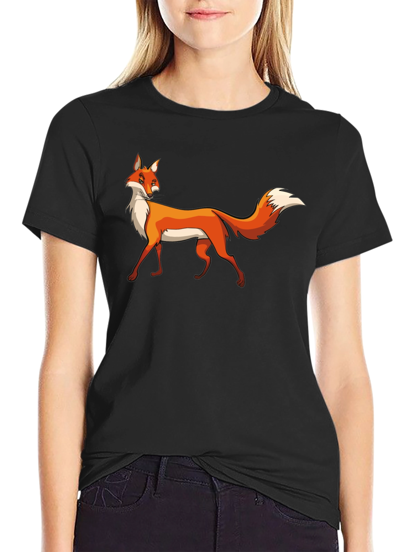 Fox Graphic Black T-Shirt Premium Cotton Tee