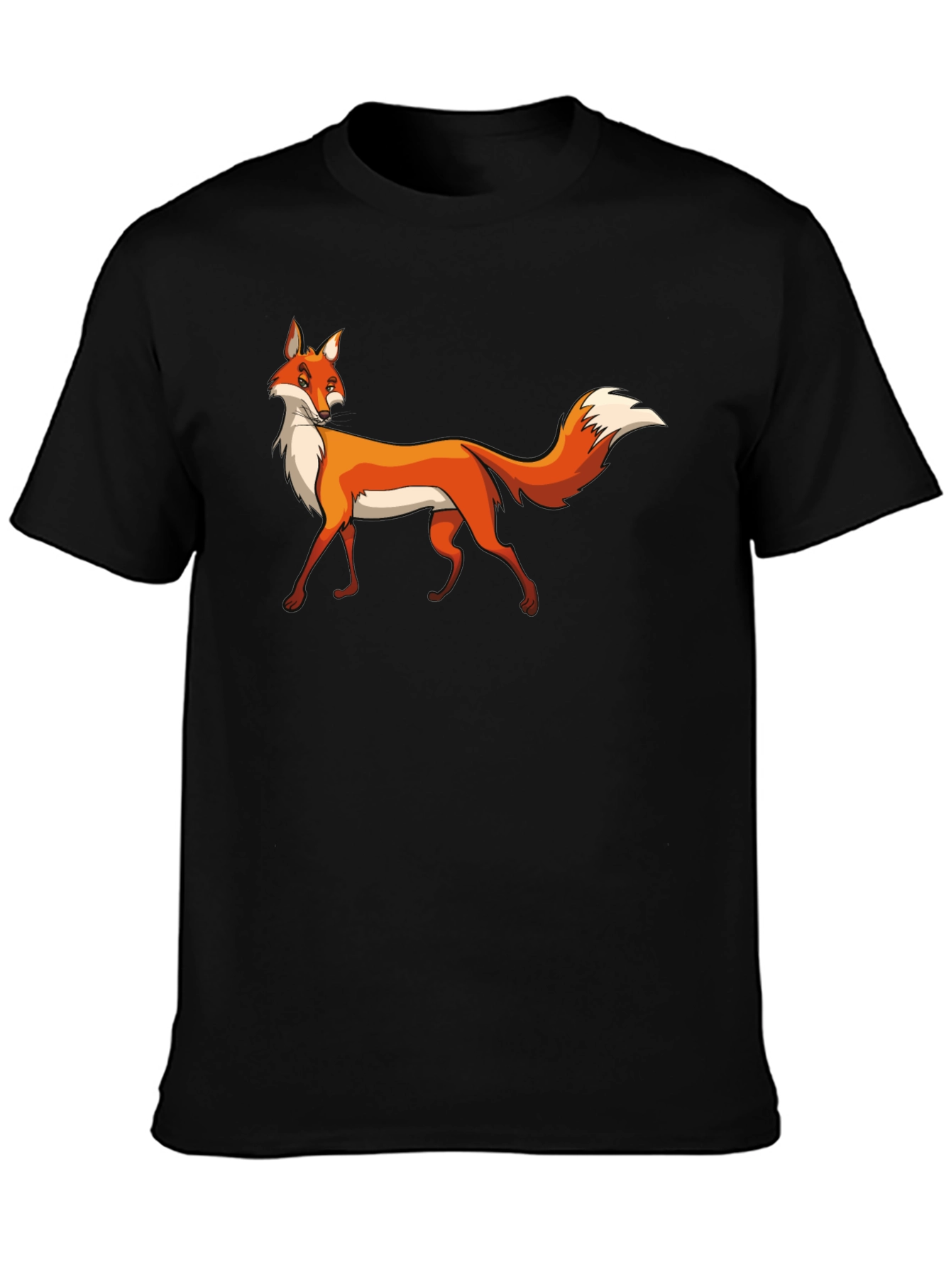 Fox Graphic Black T-Shirt Premium Cotton Tee