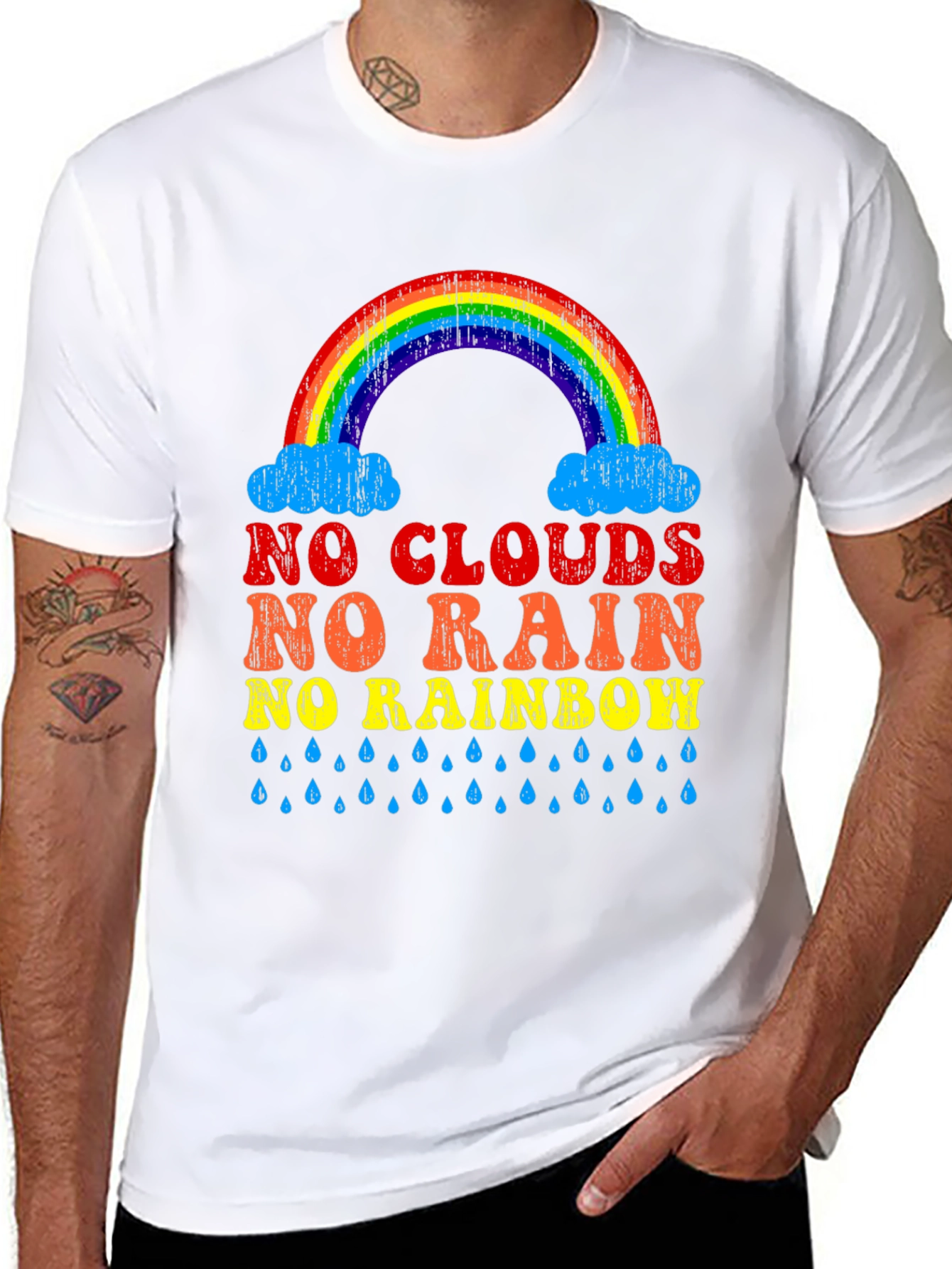 No Clouds No Rain No Rainbow Graphic Tee