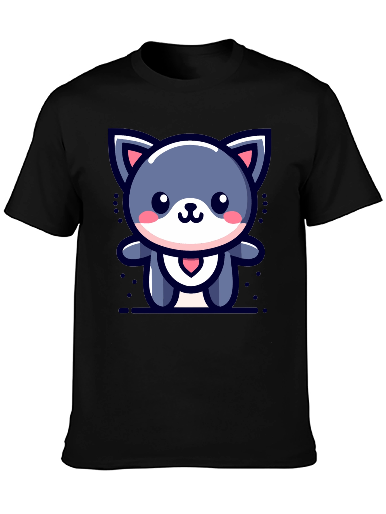 Cute Cartoon Cat Graphic T-Shirt