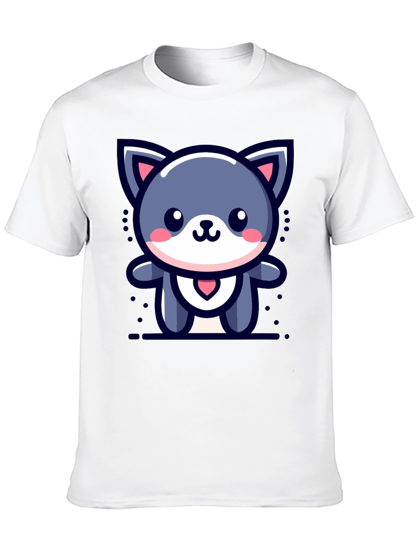 Cute Cartoon Cat Graphic T-Shirt