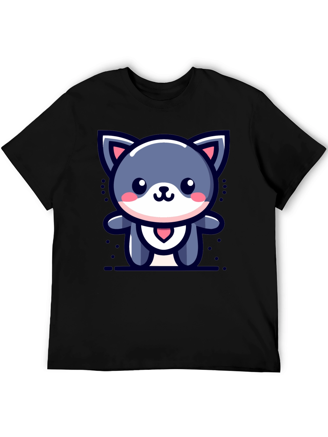 Cute Cartoon Cat Graphic T-Shirt