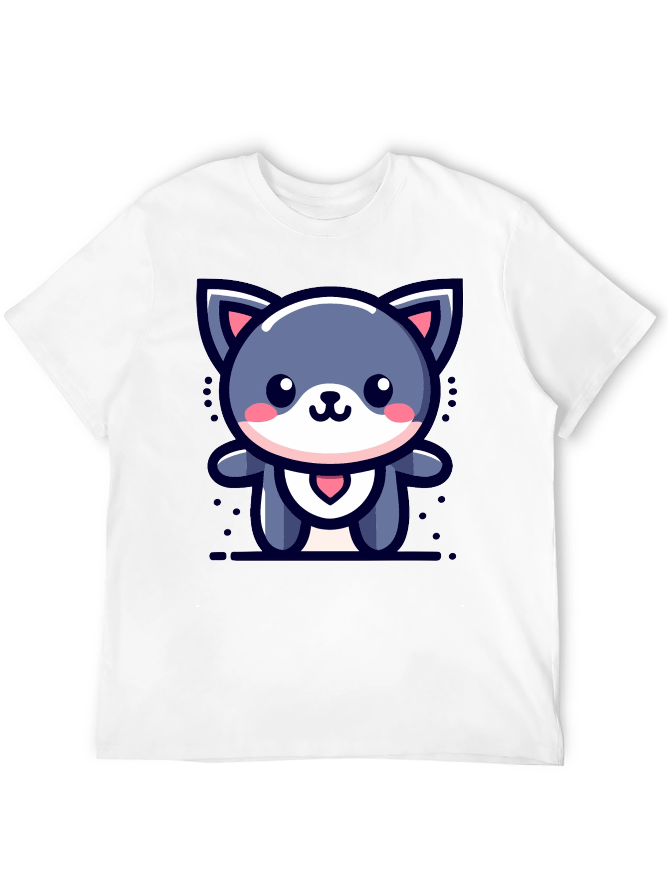 Cute Cartoon Cat Graphic T-Shirt