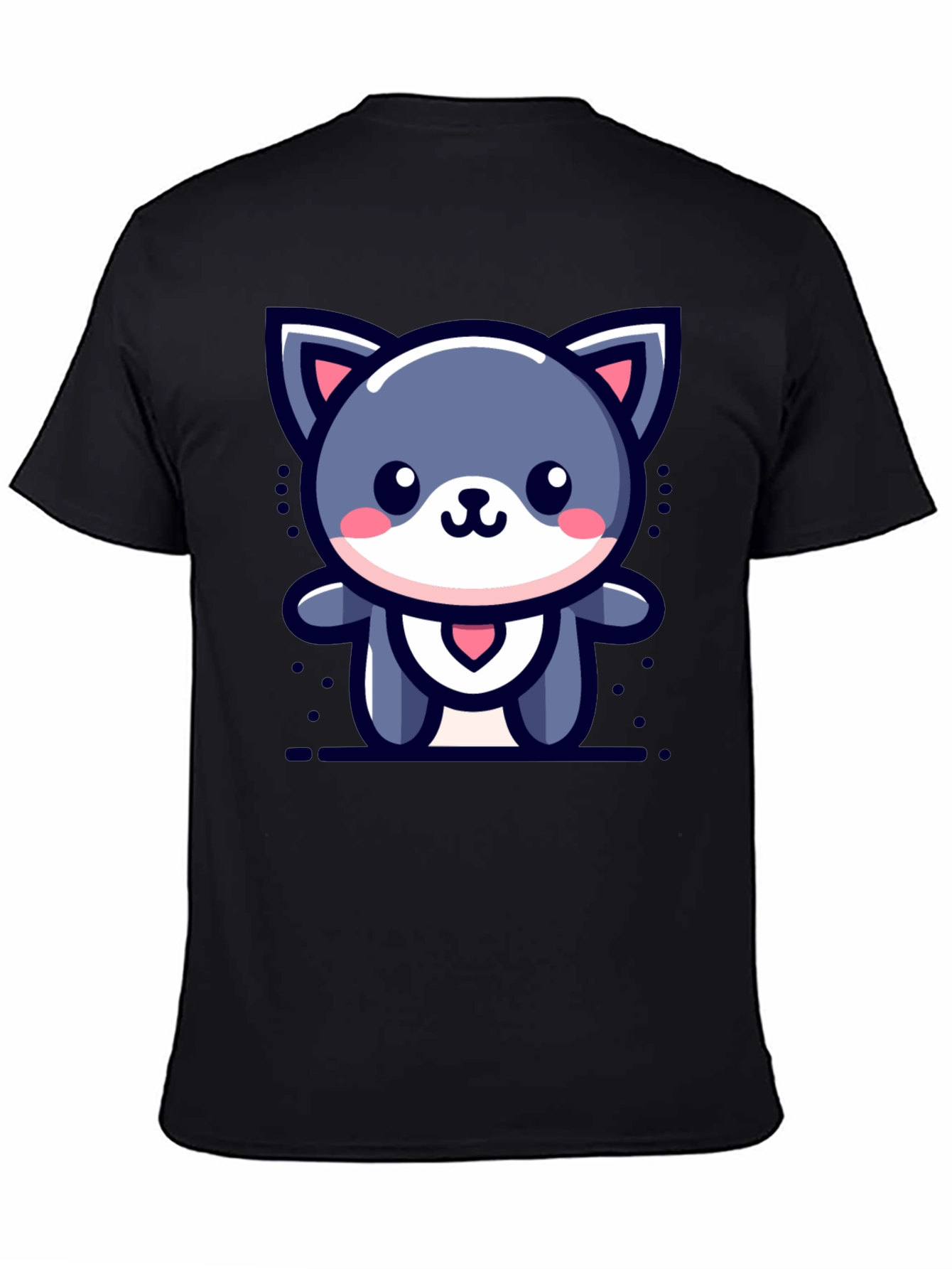 Cute Cartoon Cat Graphic T-Shirt