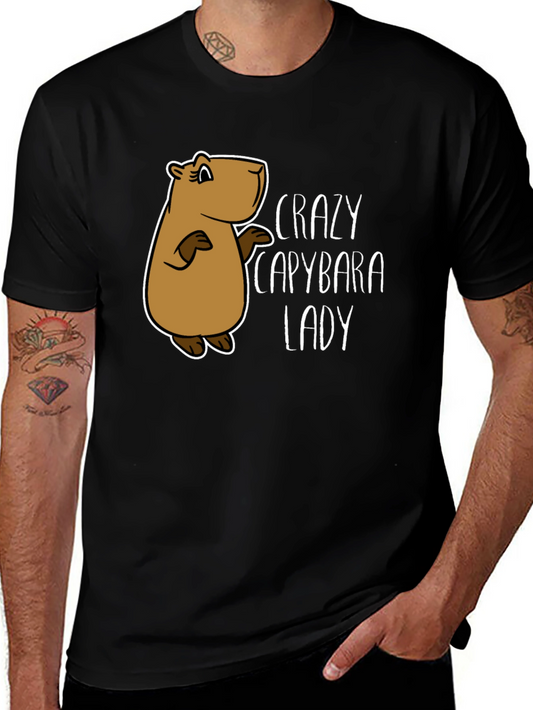 Crazy Capybara Lady T-Shirt - Fun Animal Lover Tee