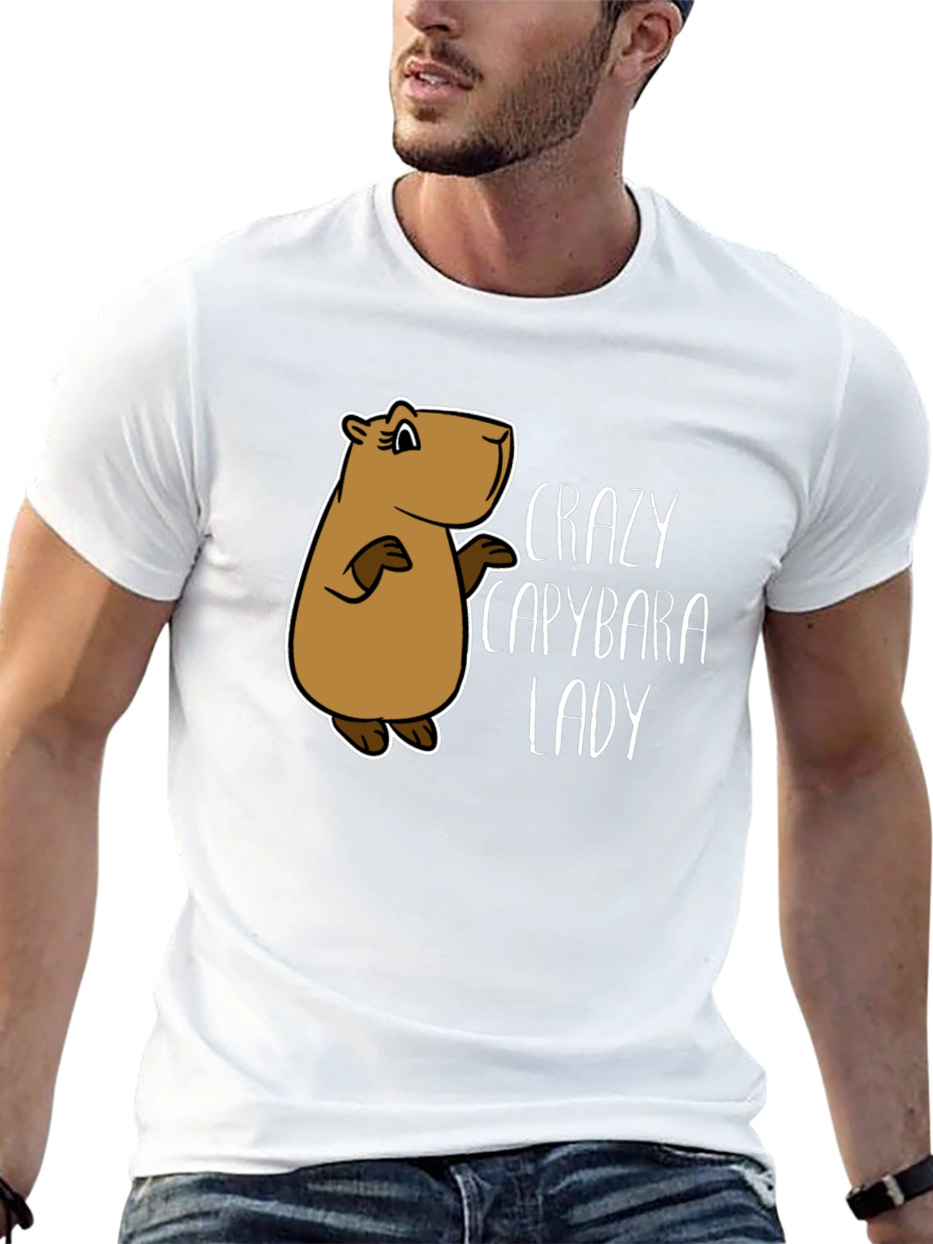 Crazy Capybara Lady T-Shirt - Fun Animal Lover Tee