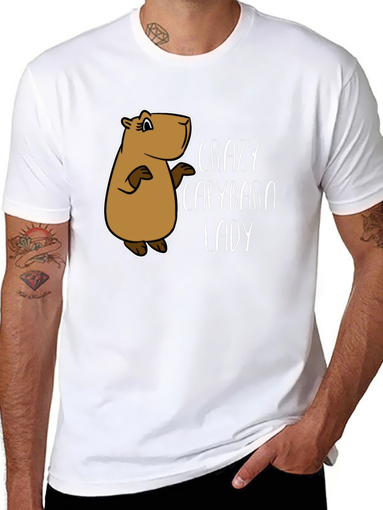 Crazy Capybara Lady T-Shirt - Fun Animal Lover Tee