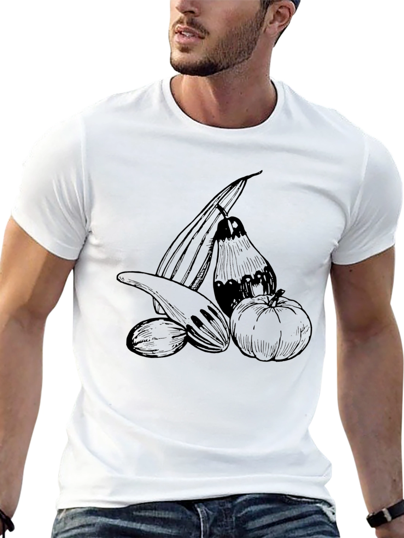 Harvest Vegetables Graphic T-Shirt Black