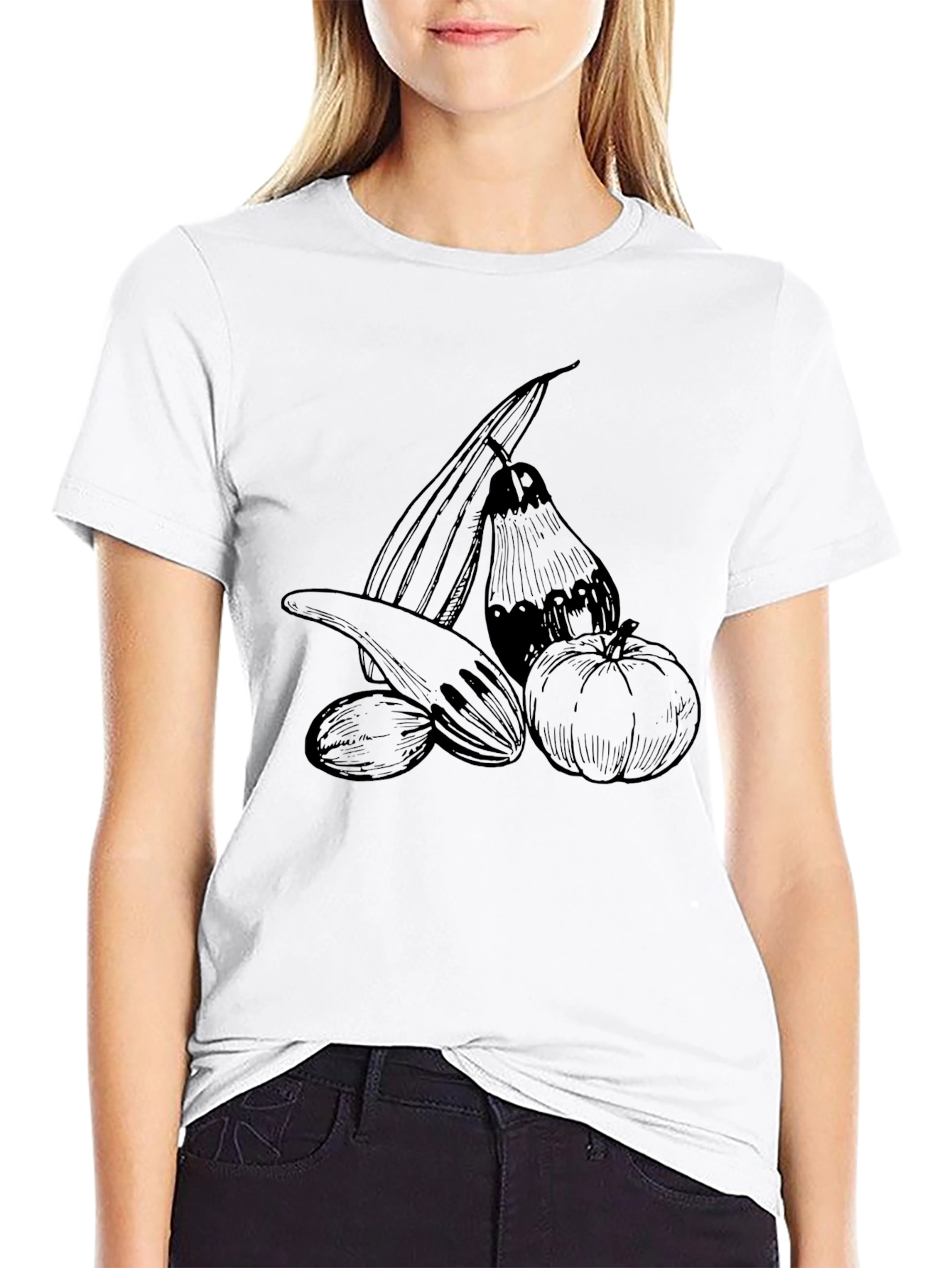 Harvest Vegetables Graphic T-Shirt Black