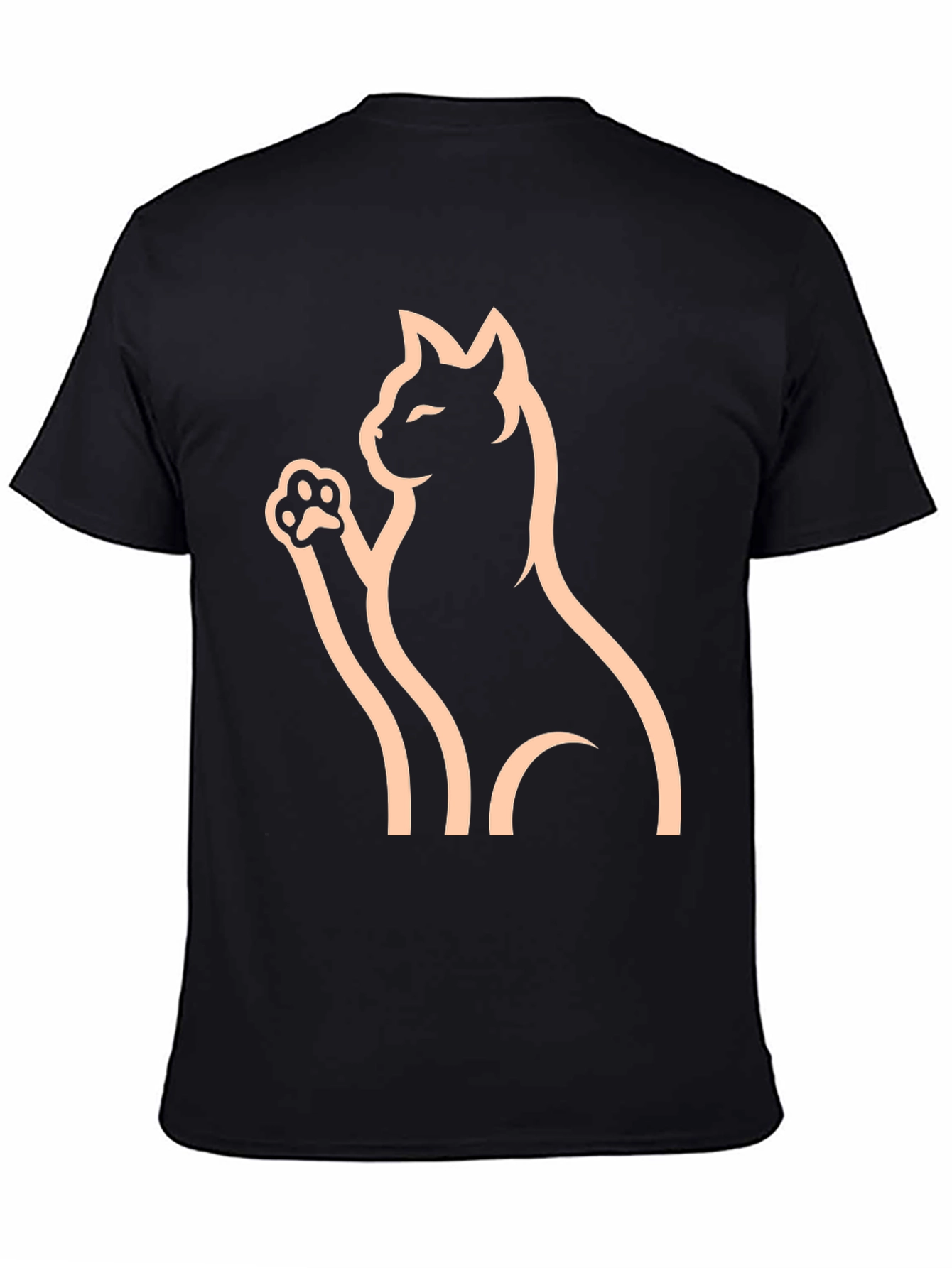 Black Cat Graphic Tee - Minimalist Style