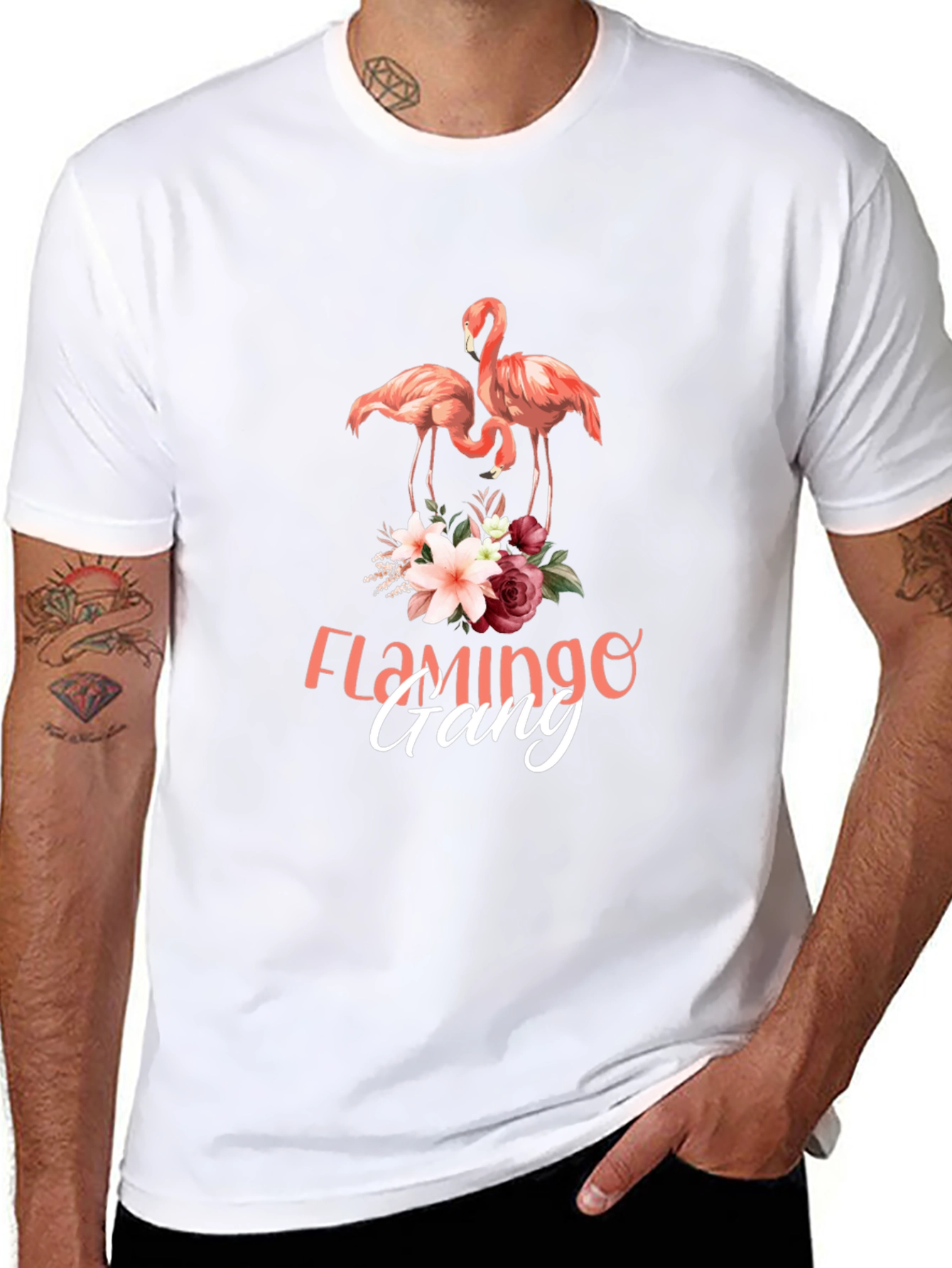 Flamingo Gang Graphic Tee - Unique Design