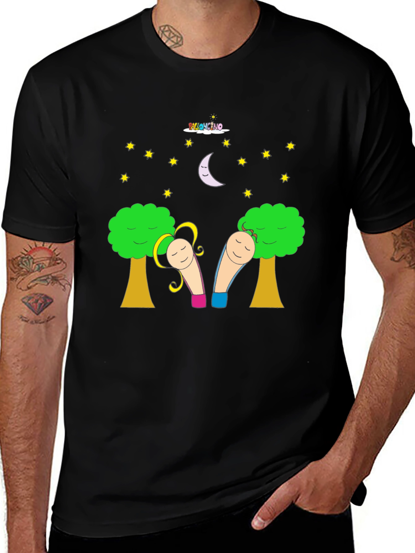 Whimsical Cartoon T-Shirt - Unisex Black Tee