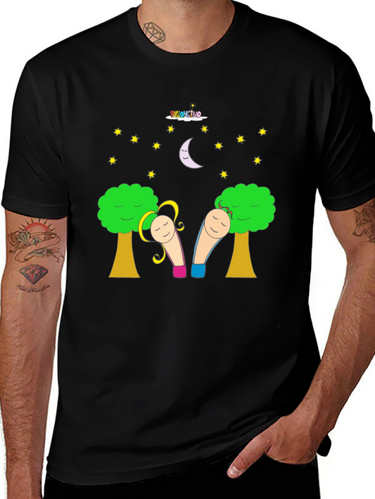 Whimsical Cartoon T-Shirt - Unisex Black Tee