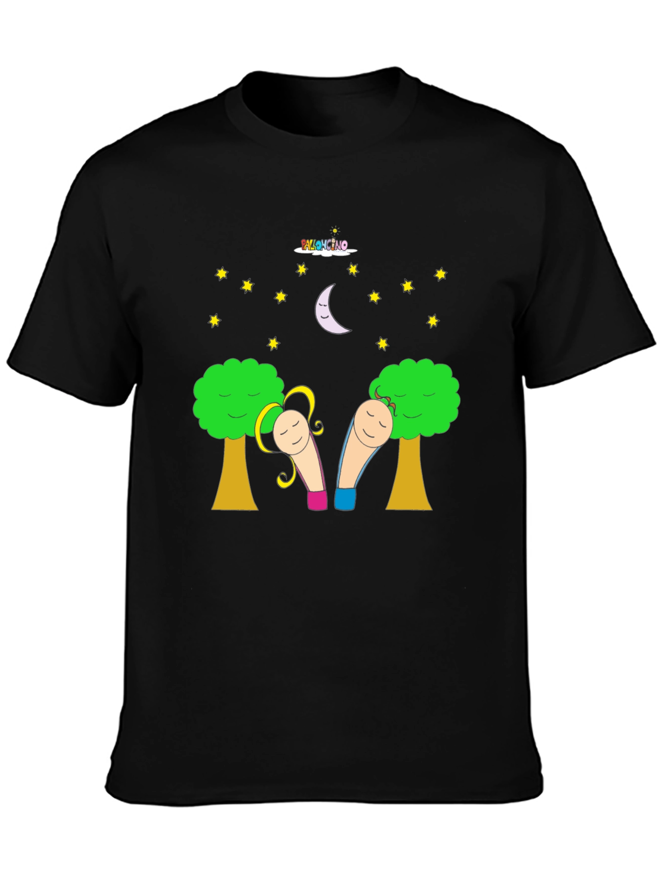 Whimsical Cartoon T-Shirt - Unisex Black Tee