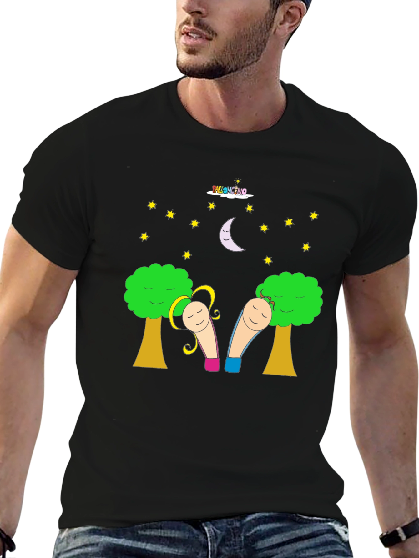 Whimsical Cartoon T-Shirt - Unisex Black Tee
