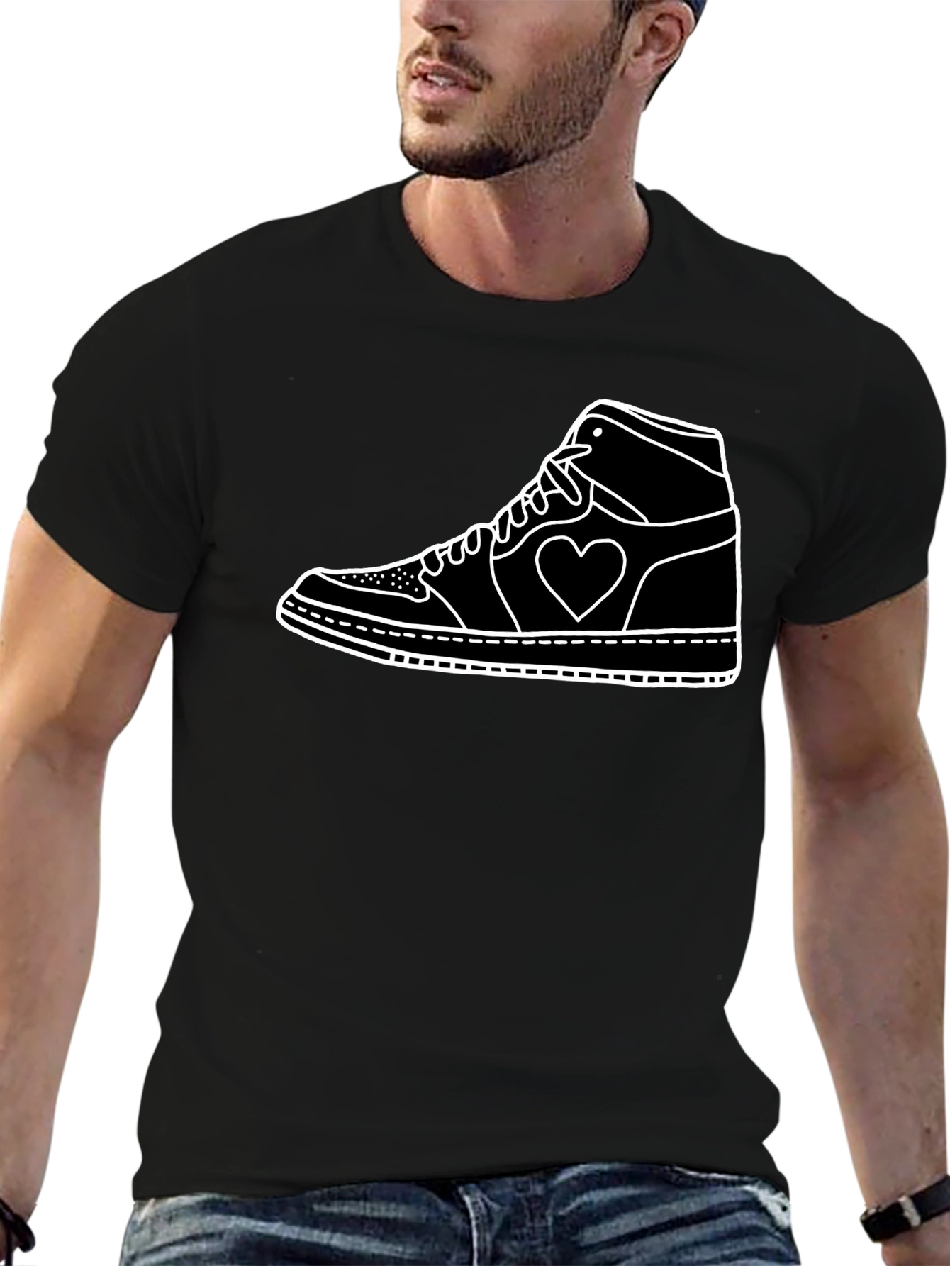 Heart Sneaker Graphic Tee - Stylish Casual Wear