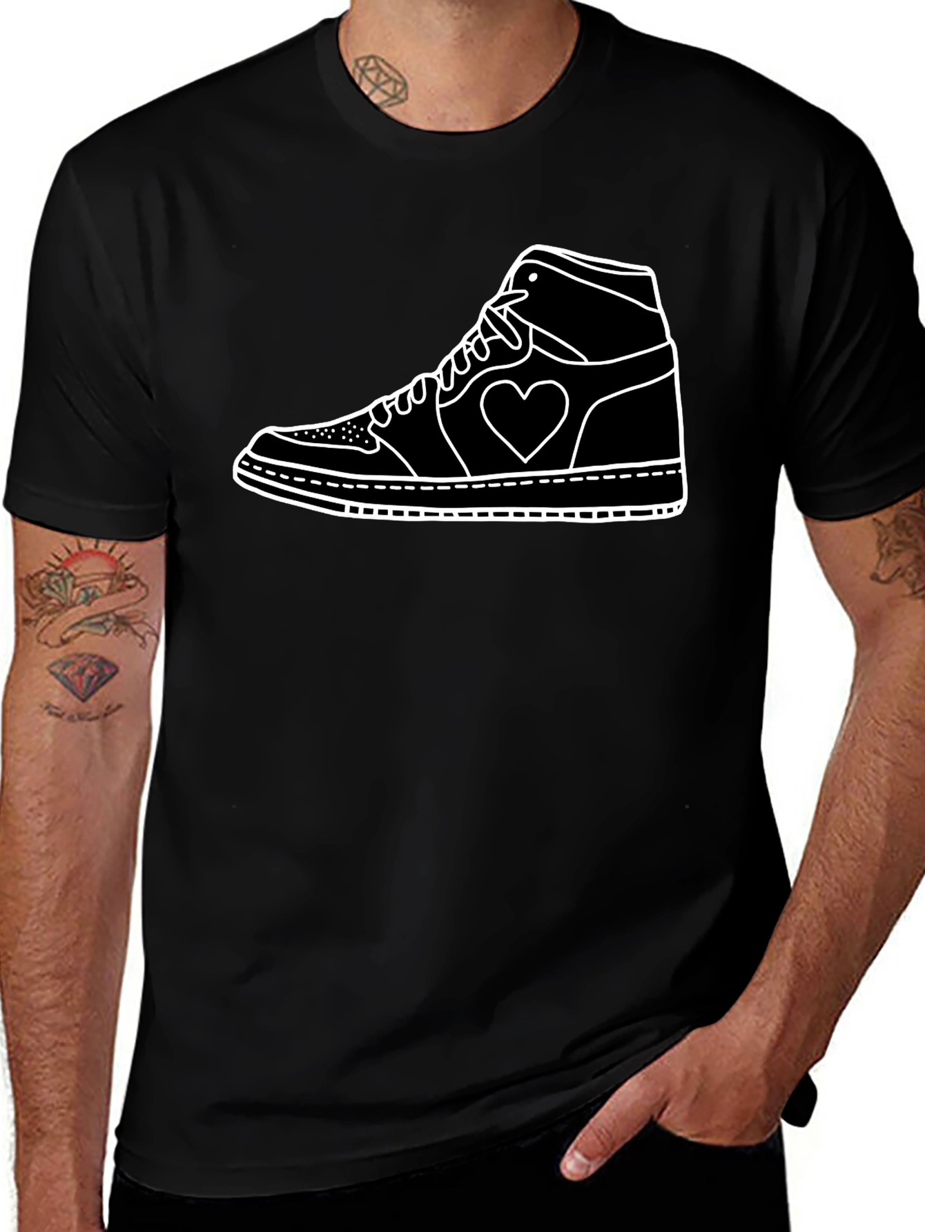 Heart Sneaker Graphic Tee - Stylish Casual Wear