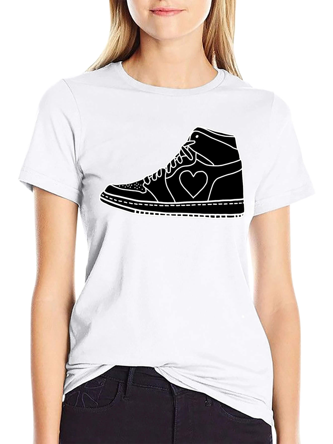 Heart Sneaker Graphic Tee - Stylish Casual Wear