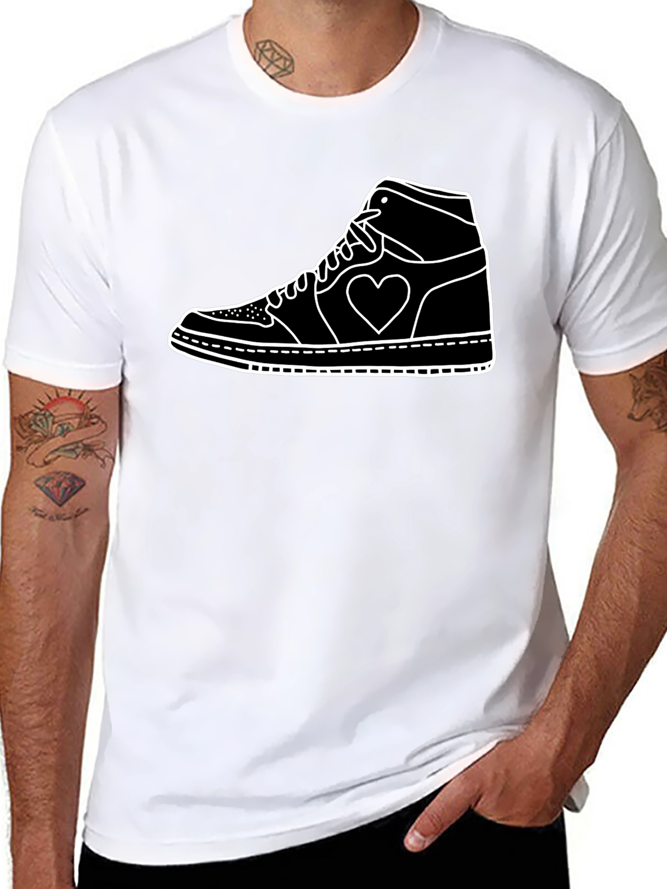 Heart Sneaker Graphic Tee - Stylish Casual Wear