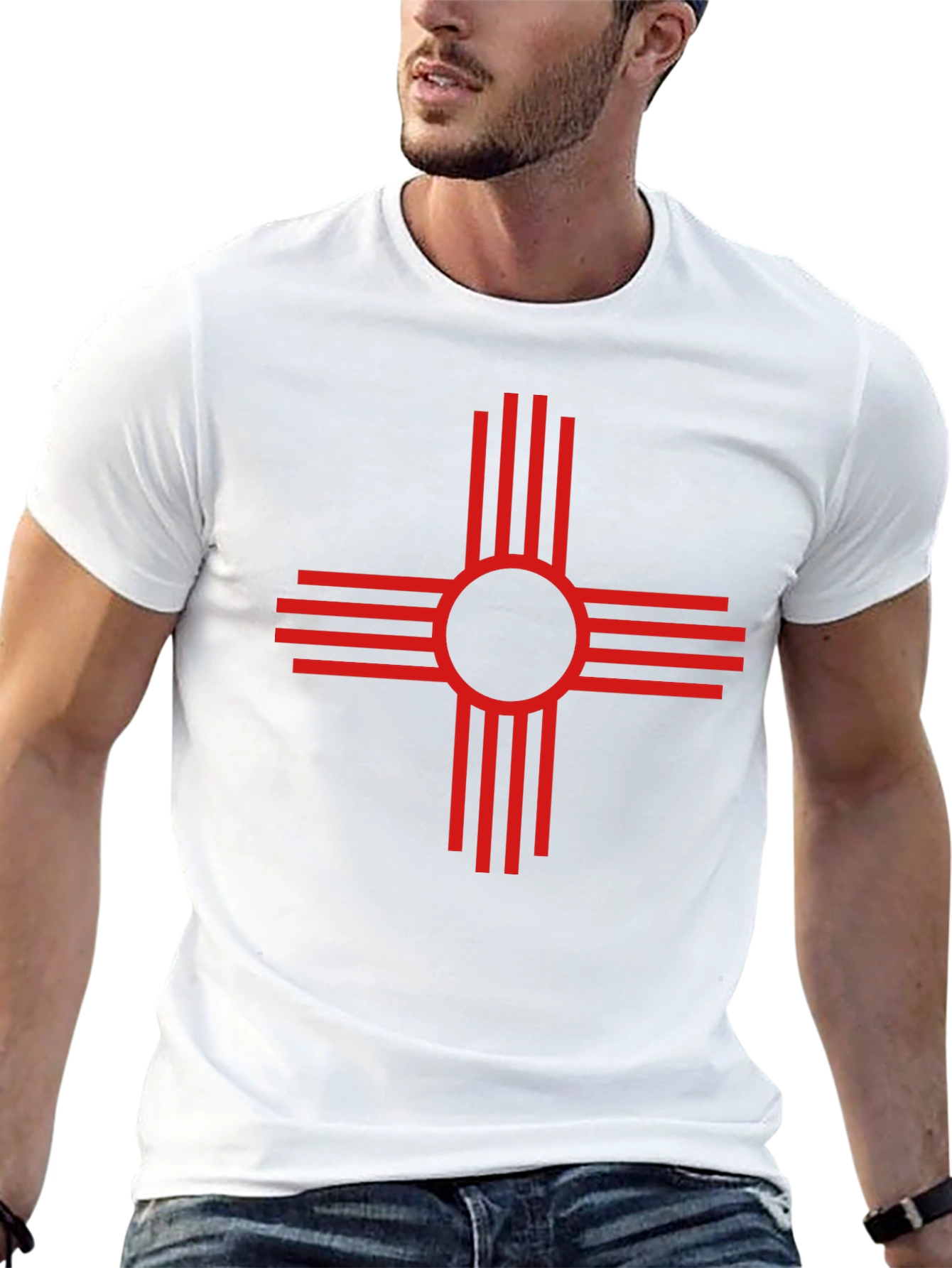 Red Zia Symbol Black Tee