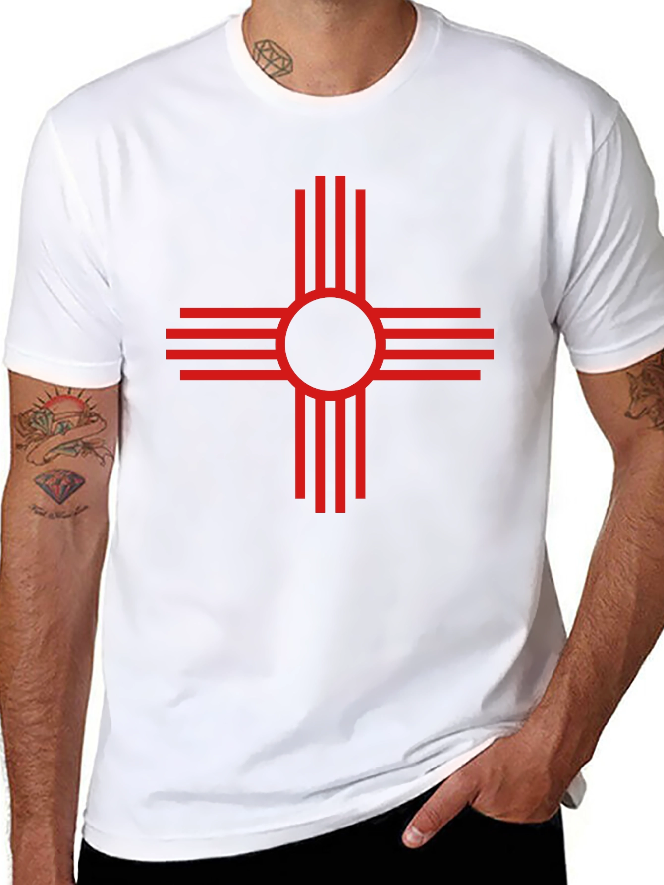 Red Zia Symbol Black Tee