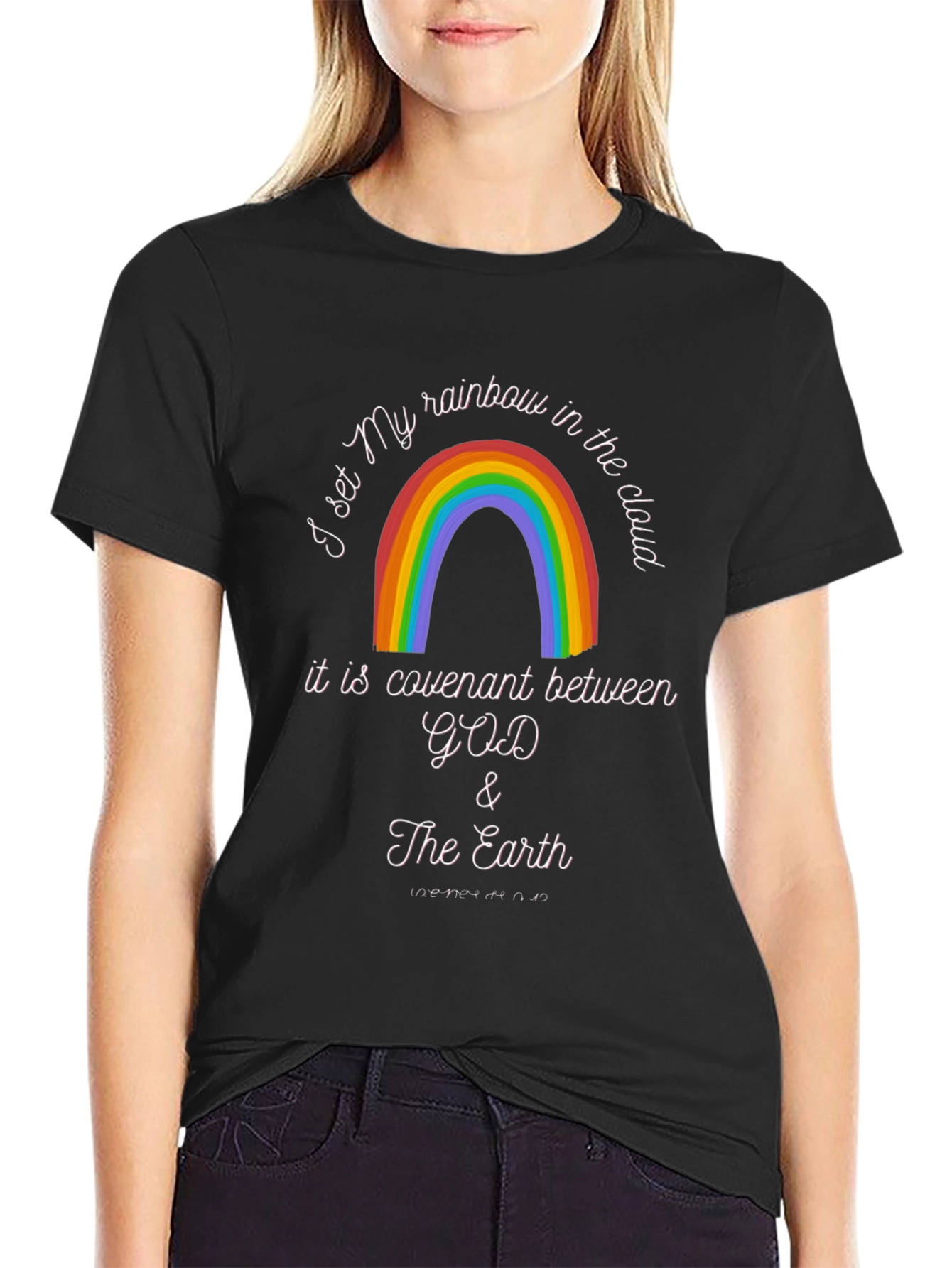 Rainbow Covenant Graphic T-Shirt - God & Earth Design