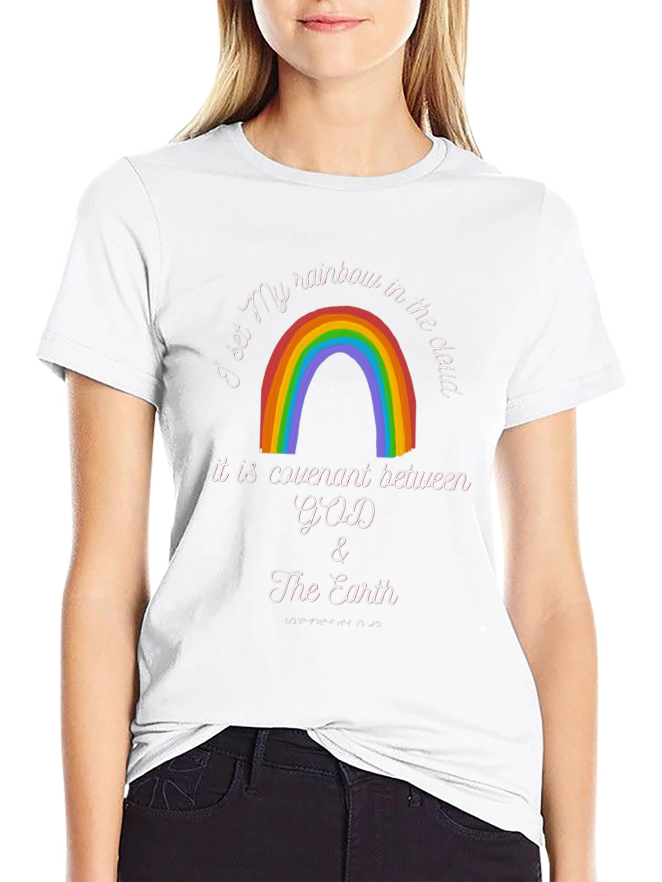 Rainbow Covenant Graphic T-Shirt - God & Earth Design