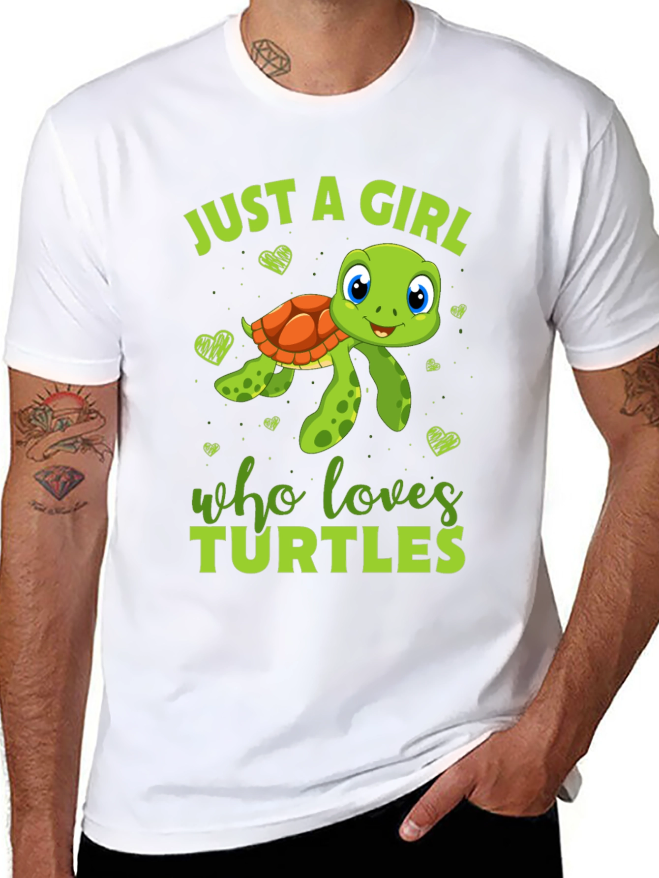 Girl Who Loves Turtles Black T-Shirt