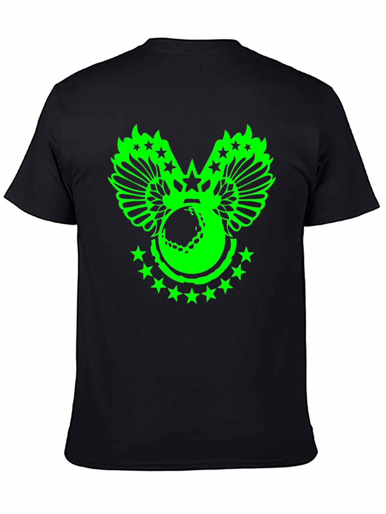 Mens Black T-Shirt with Graphic Print