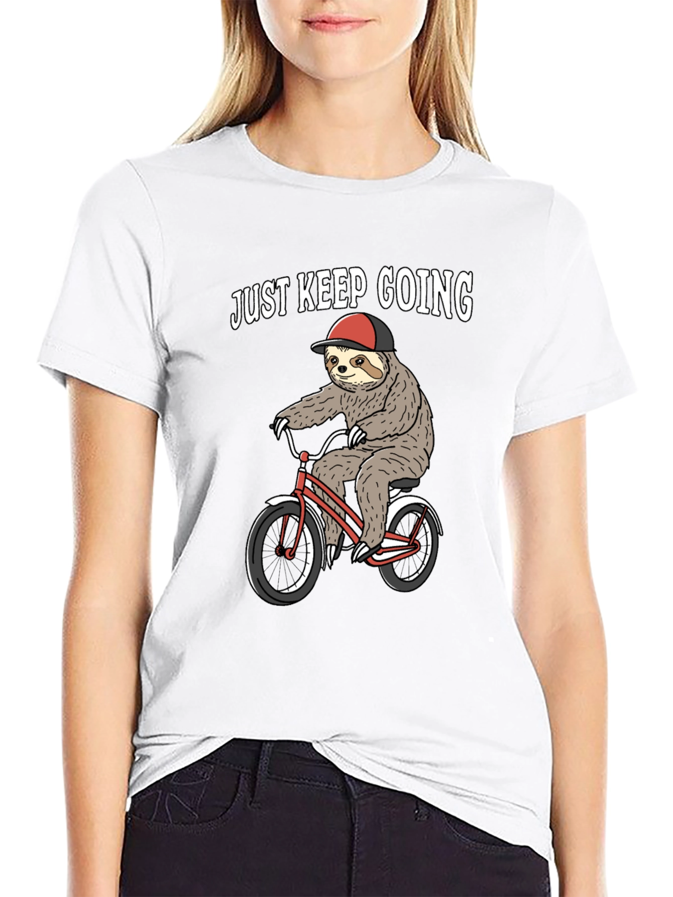 Just Keep Going Sloth on Bike Tee