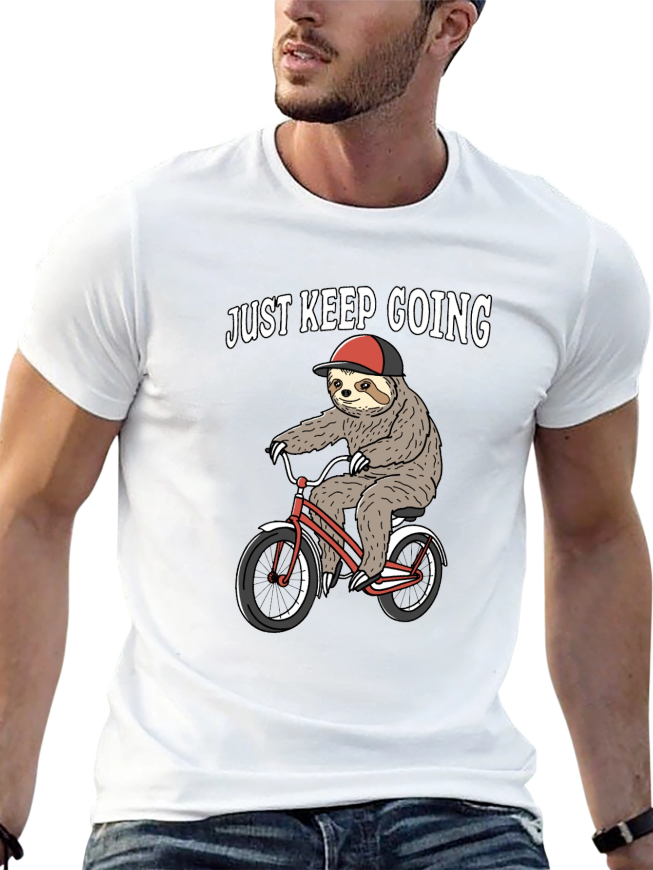 Just Keep Going Sloth on Bike Tee