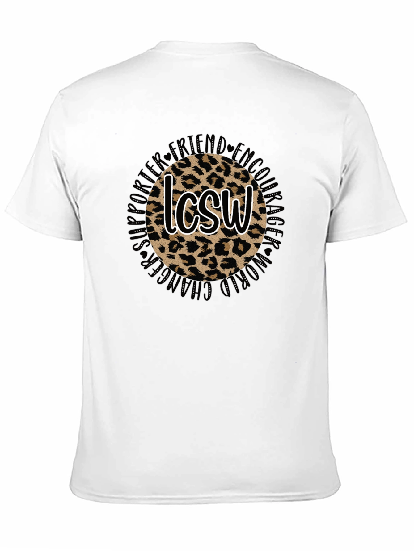 Leopard Print LCSW Graphic Tee - Unisex Black T-Shirt