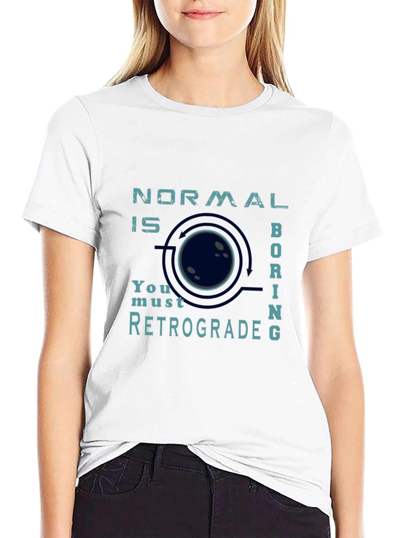 Normal Is Boring Retrograde Graphic T-Shirt