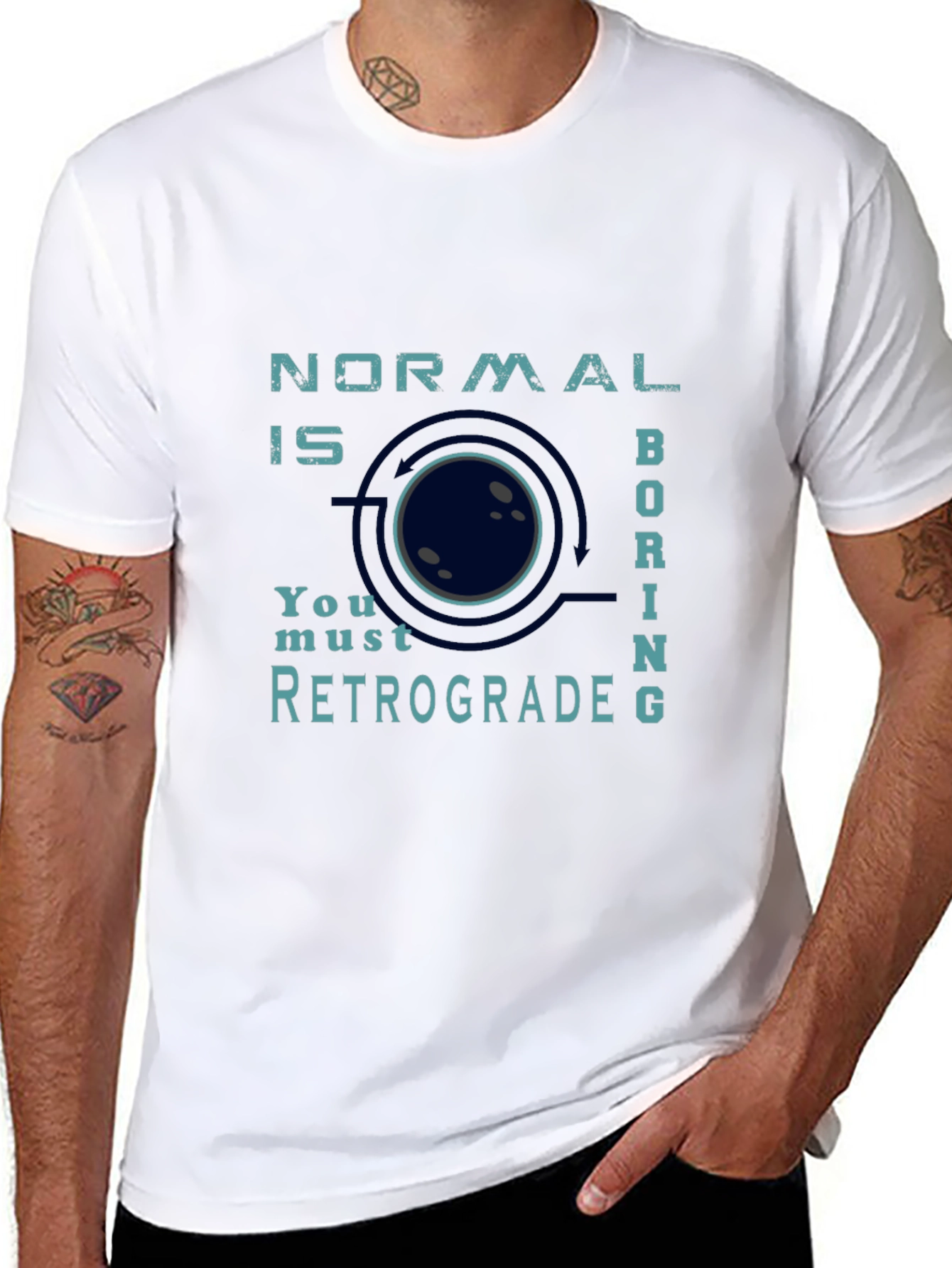 Normal Is Boring Retrograde Graphic T-Shirt