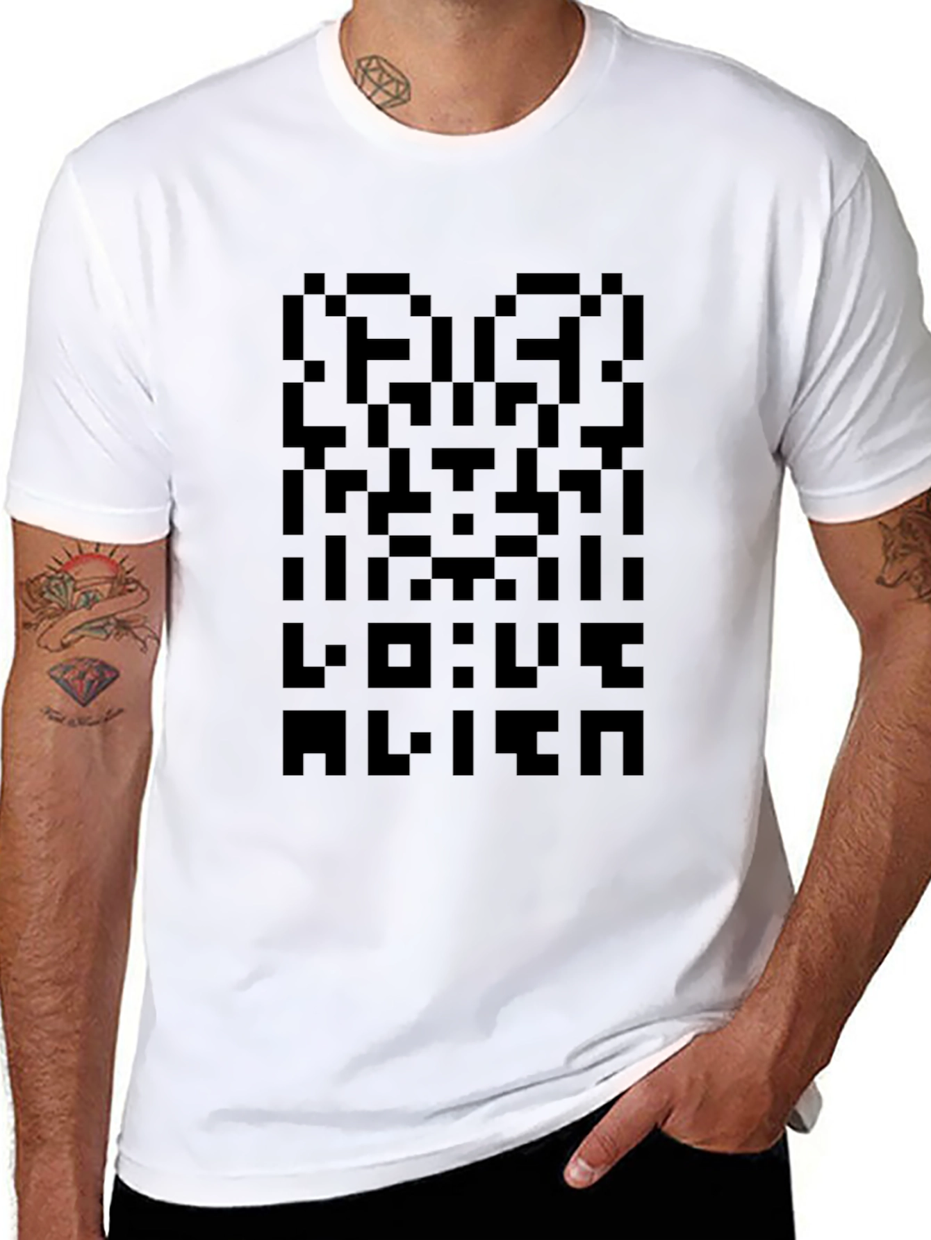 Pixelated Alien T-Shirt - Soft Cotton Blend