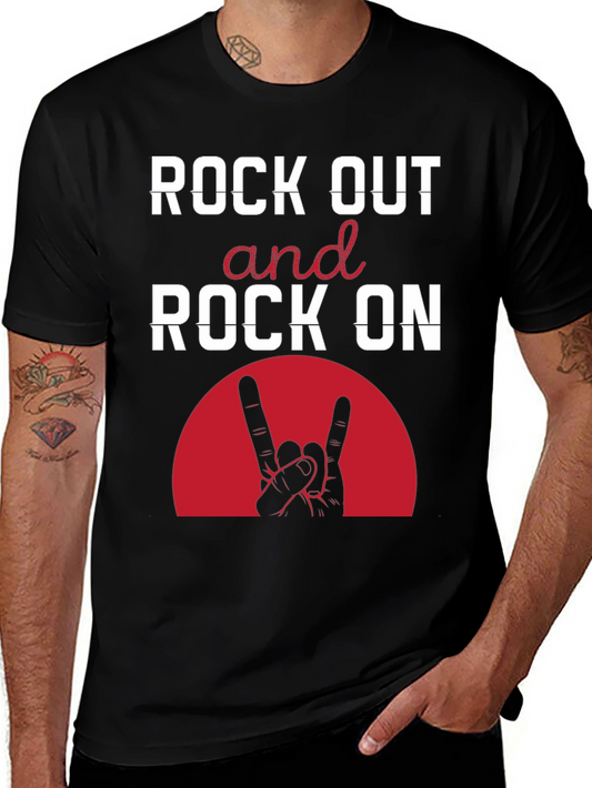 Rock Out and Rock On T-Shirt - Music Fan Tee