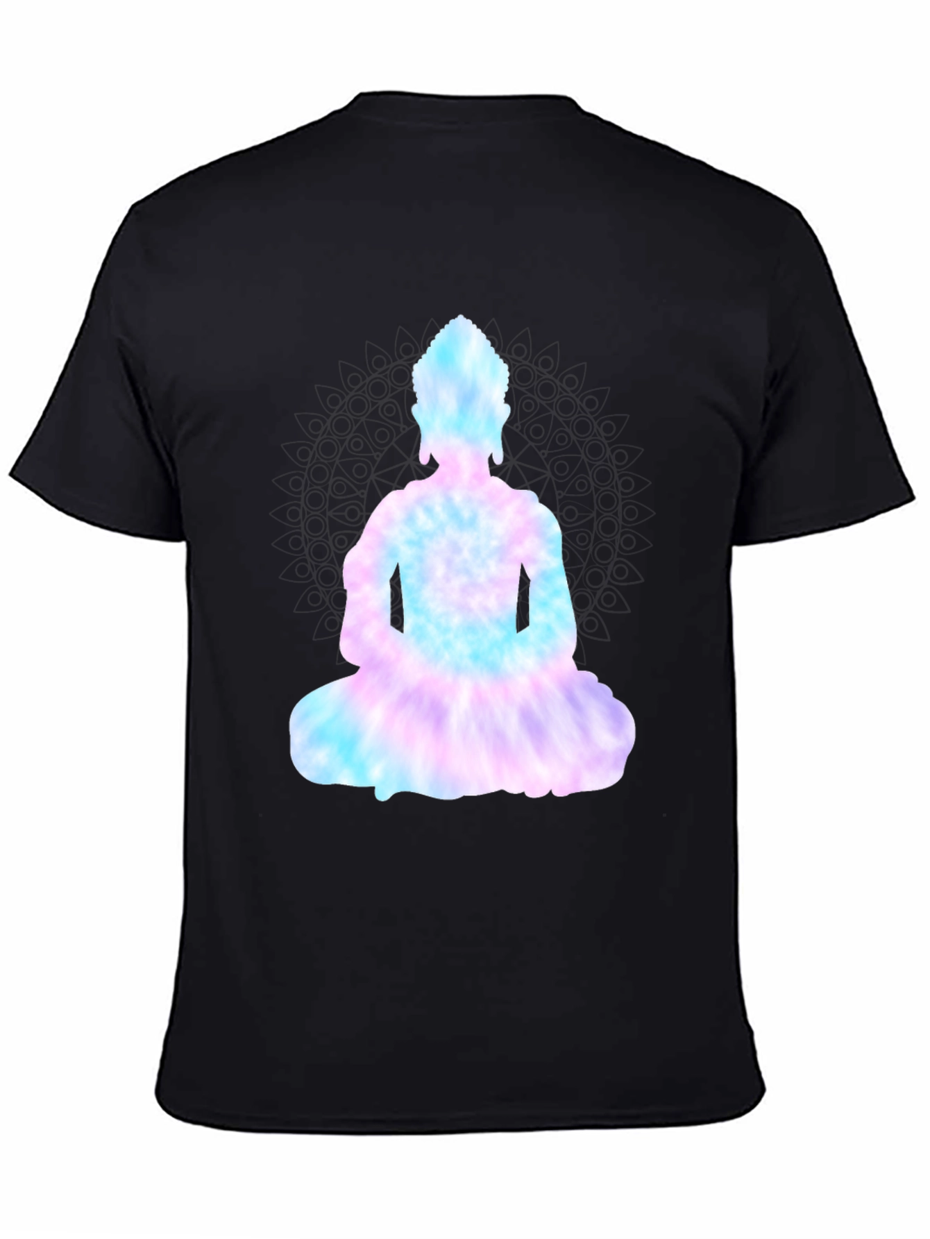 Tie-Dye Buddha Graphic Black Tee