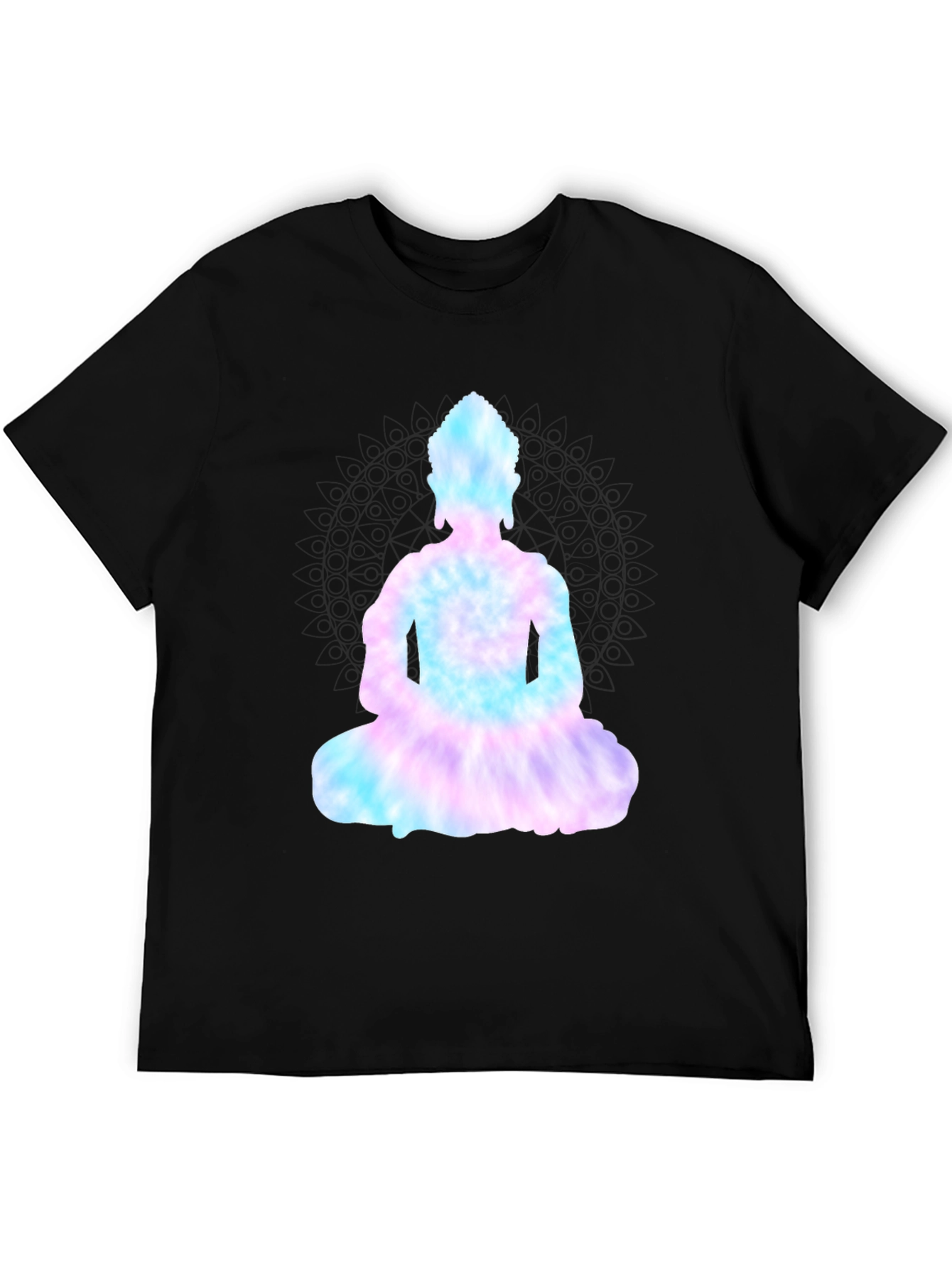 Tie-Dye Buddha Graphic Black Tee