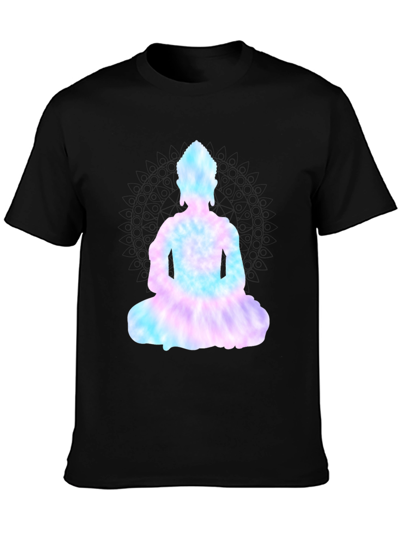 Tie-Dye Buddha Graphic Black Tee