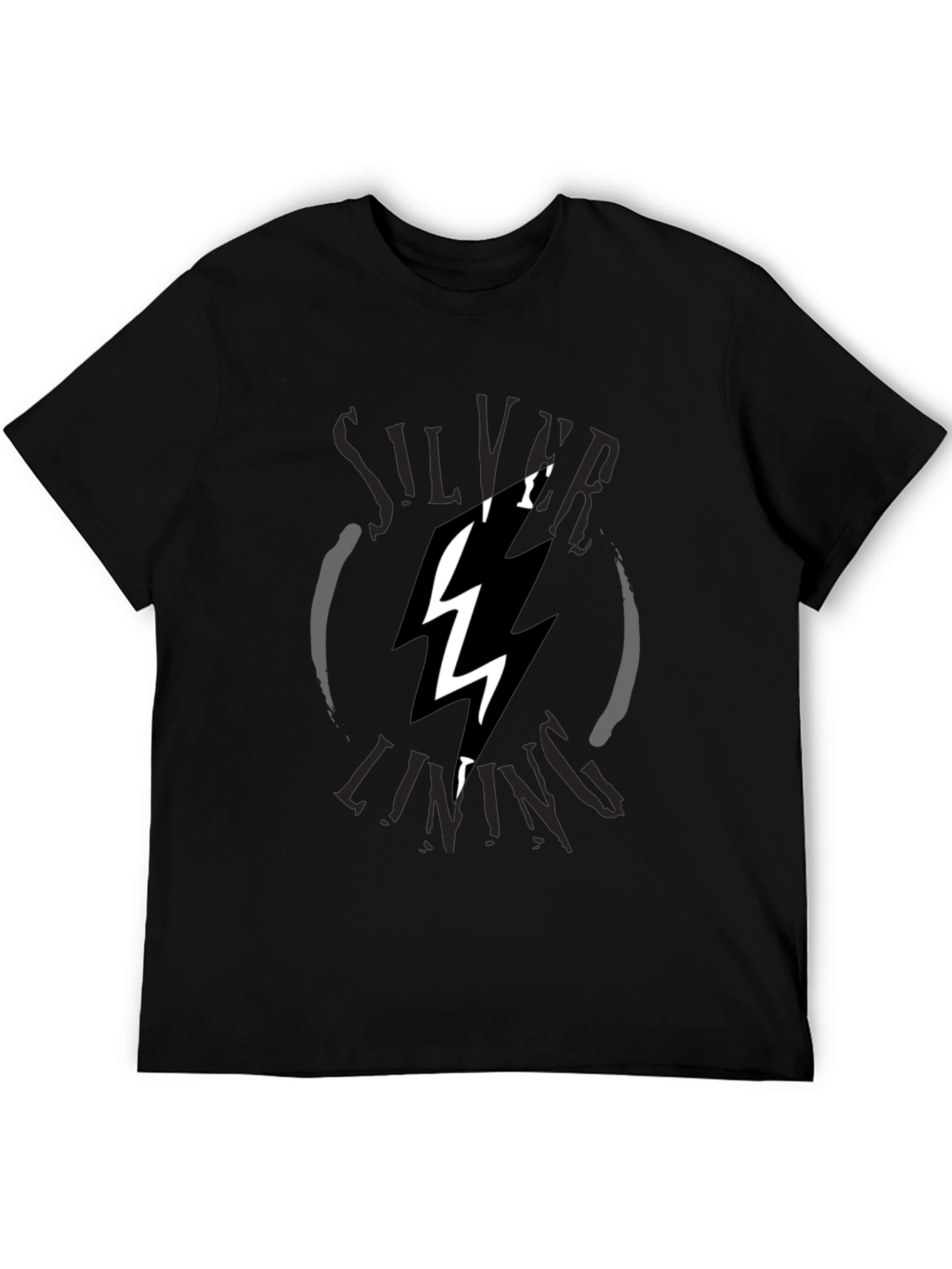 Silver Lining Lightning Bolt Graphic Tee - Black