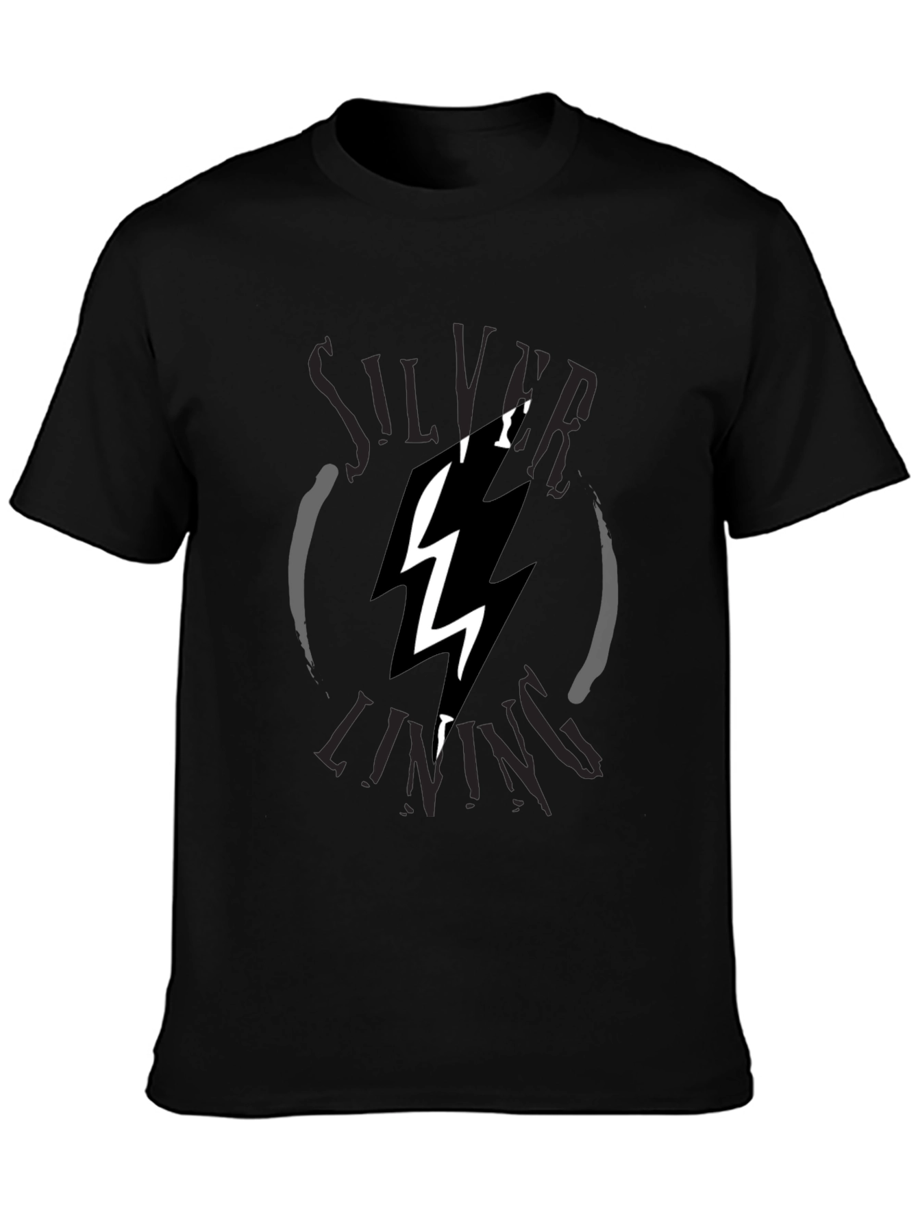 Silver Lining Lightning Bolt Graphic Tee - Black