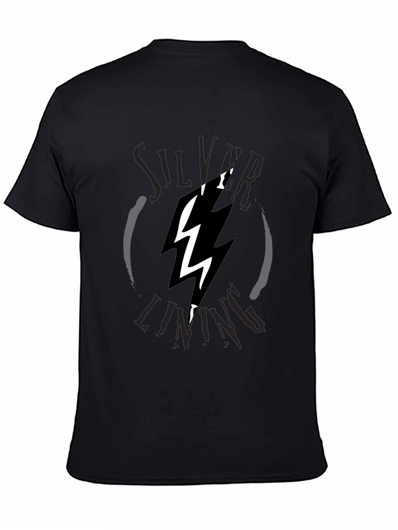 Silver Lining Lightning Bolt Graphic Tee - Black