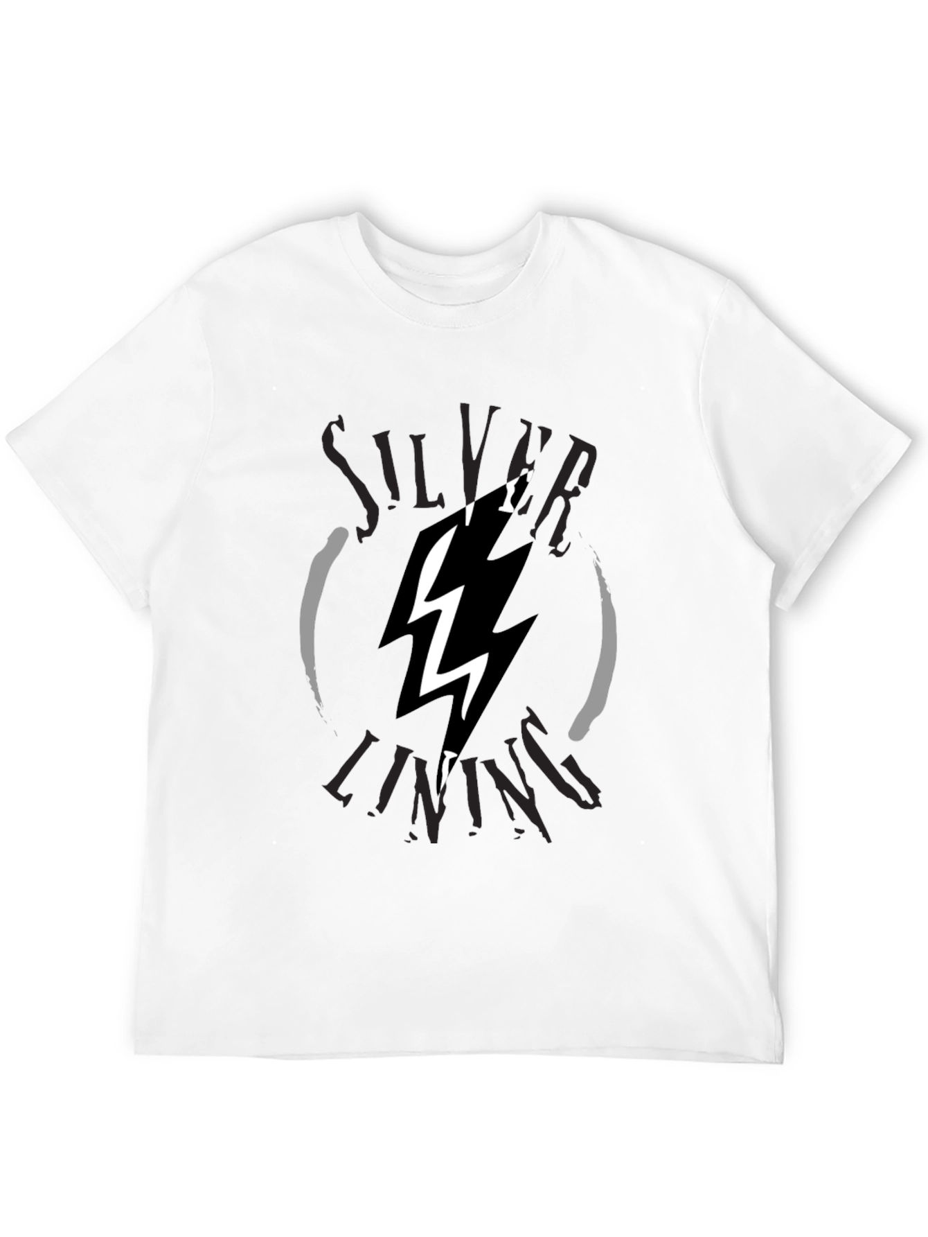 Silver Lining Lightning Bolt Graphic Tee - Black